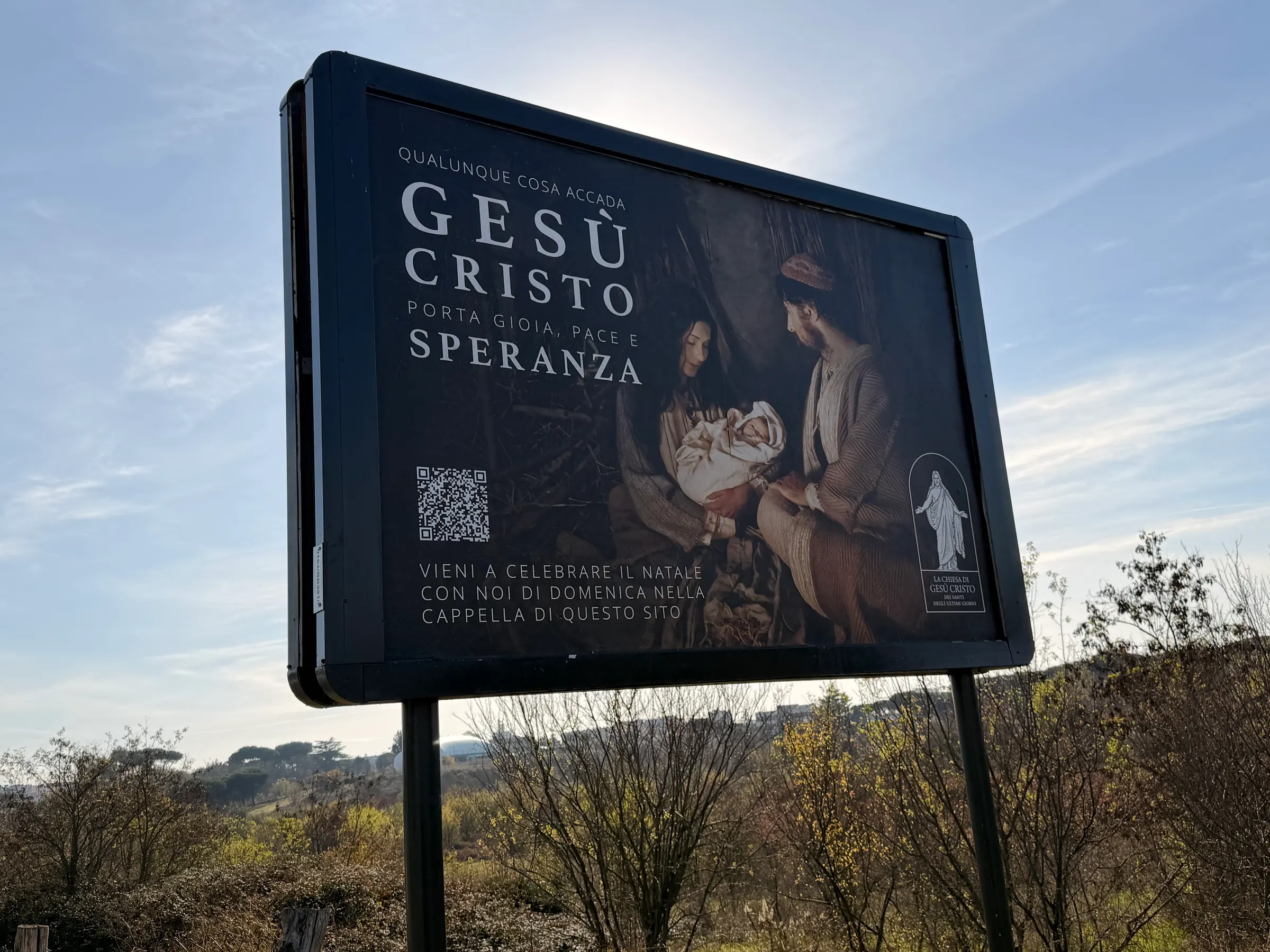 This is sign that sits just outside the temple grounds pointing people to the temple.