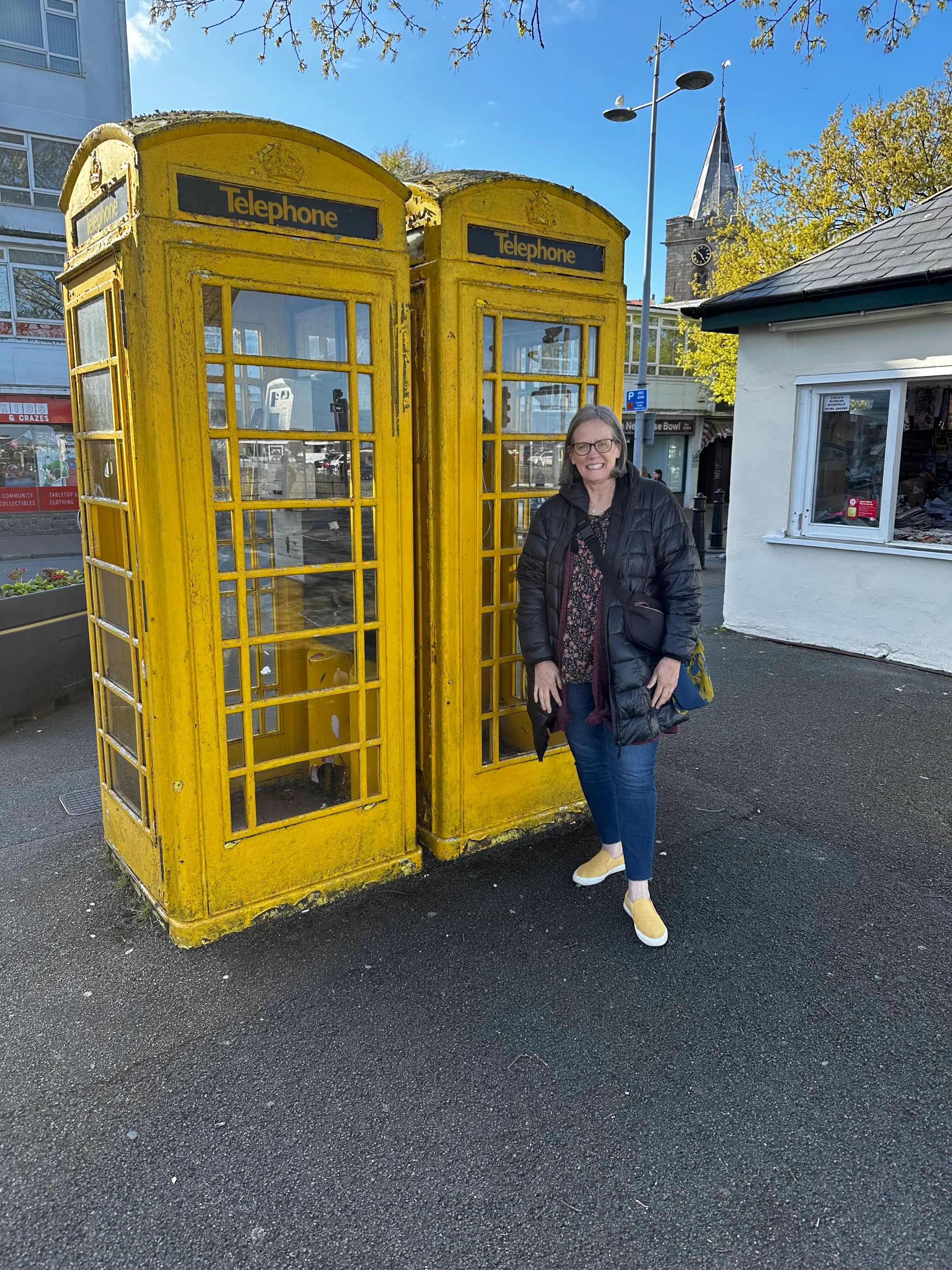 Last but not least…yellow telephone booths just for the woman who loves yellow. What happened to red ones…I’ll never know. But she was happy.
