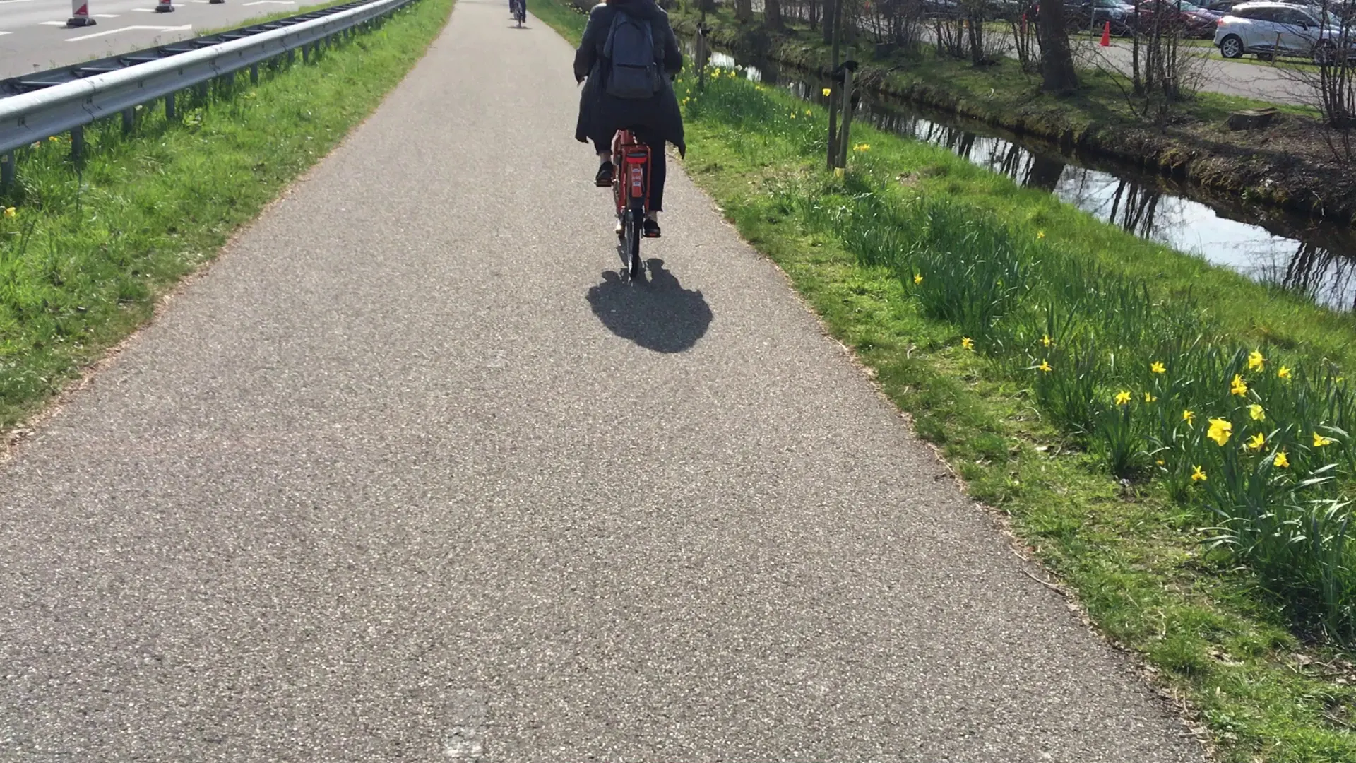 Denise riding her bike.