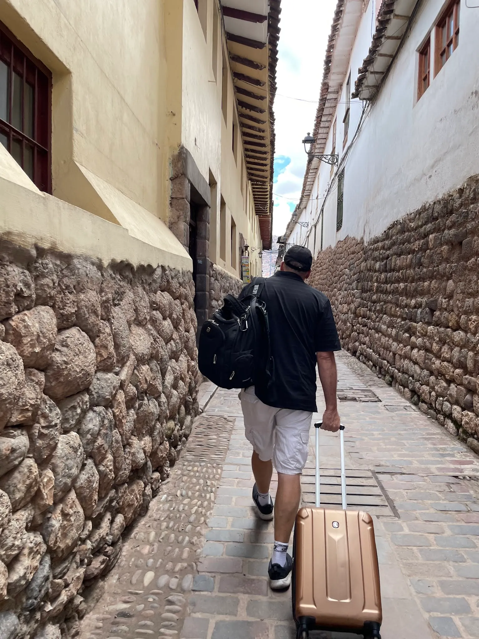 Me trying to find the BNB in the narrow alley way.