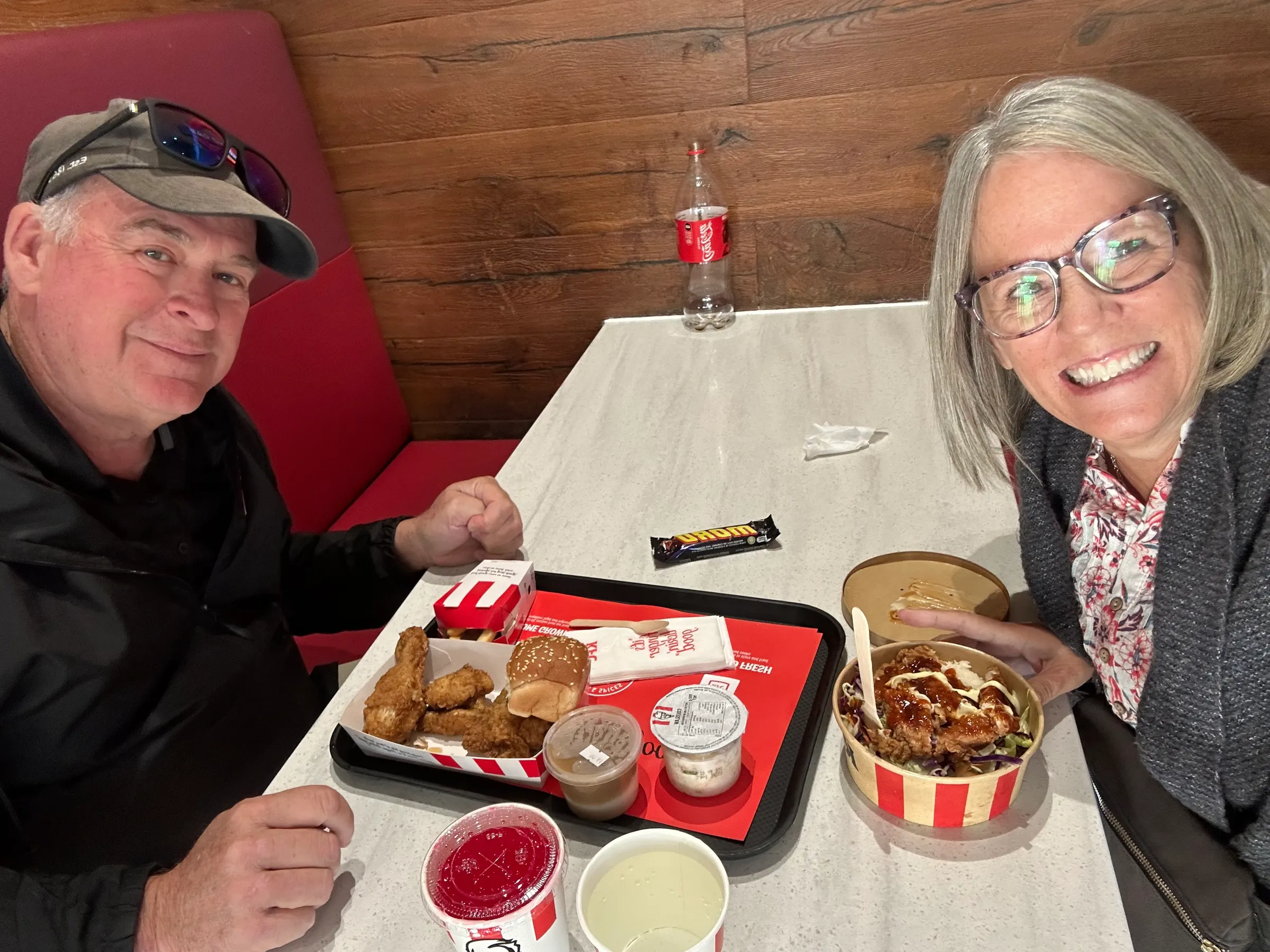 Our Kentucky Fried Chicken meal to say goodbye to New Zealand. Kinda sad!
