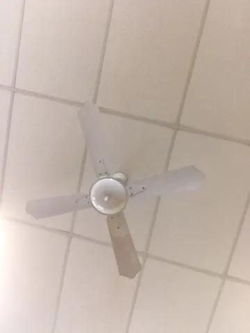 The only fan not spinning in the chapel was the one Denise sat under! So funny for a person who does not like heat and needs cool air moving around her. We had to sneak a picture fo that!
