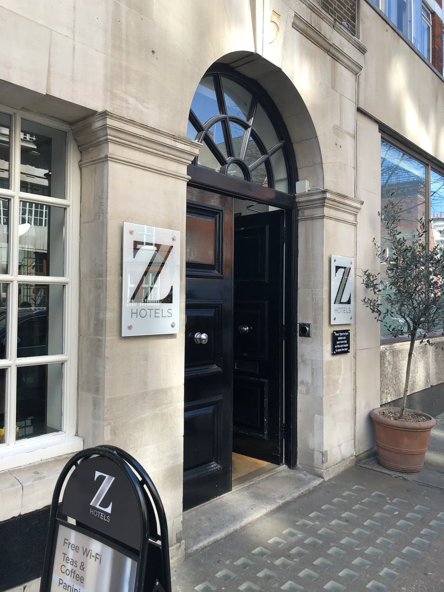 Our Hotel Entrance in London.