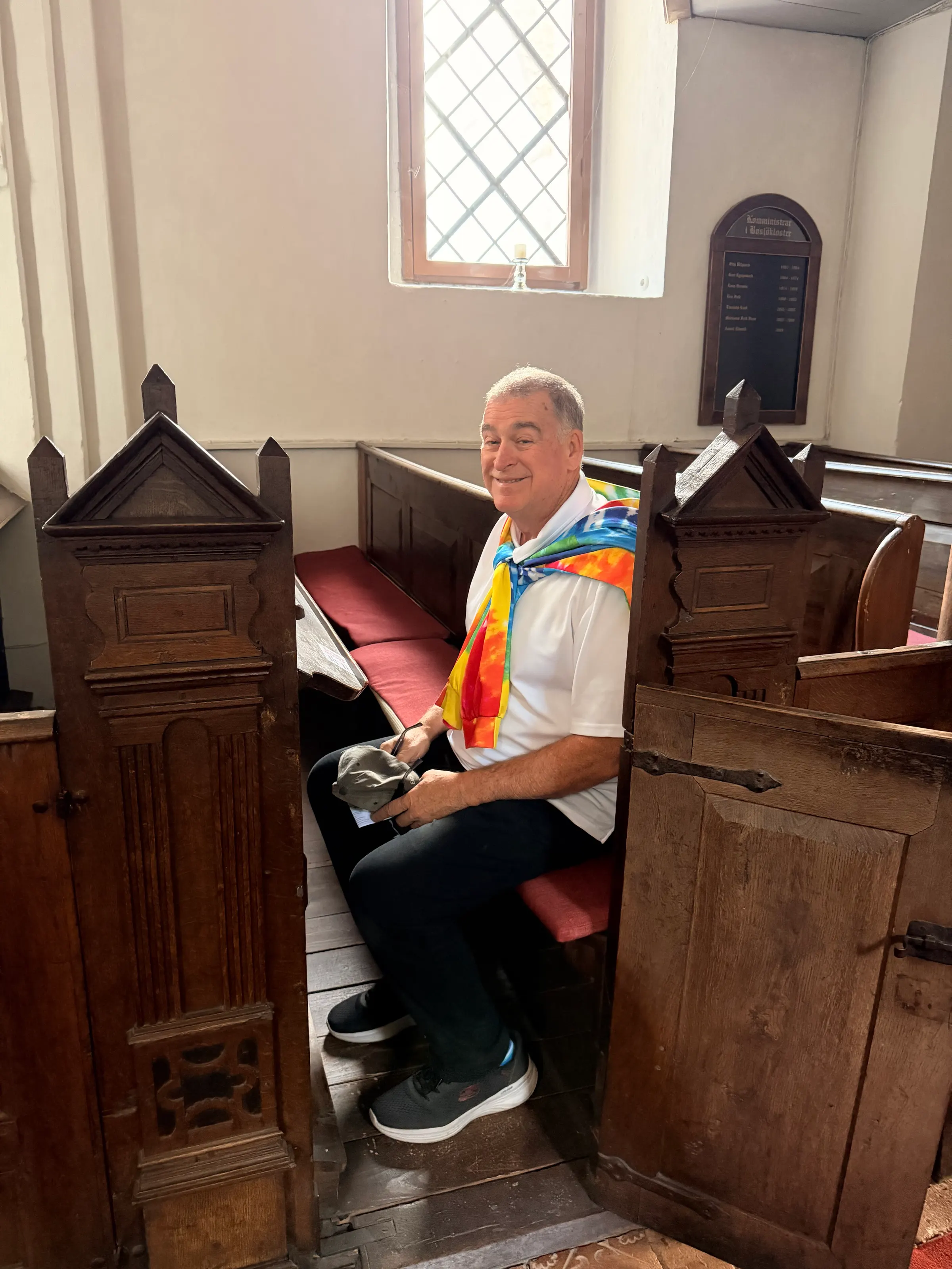 I’m sitting in the church here at the castle/convent where we are staying for the night.
