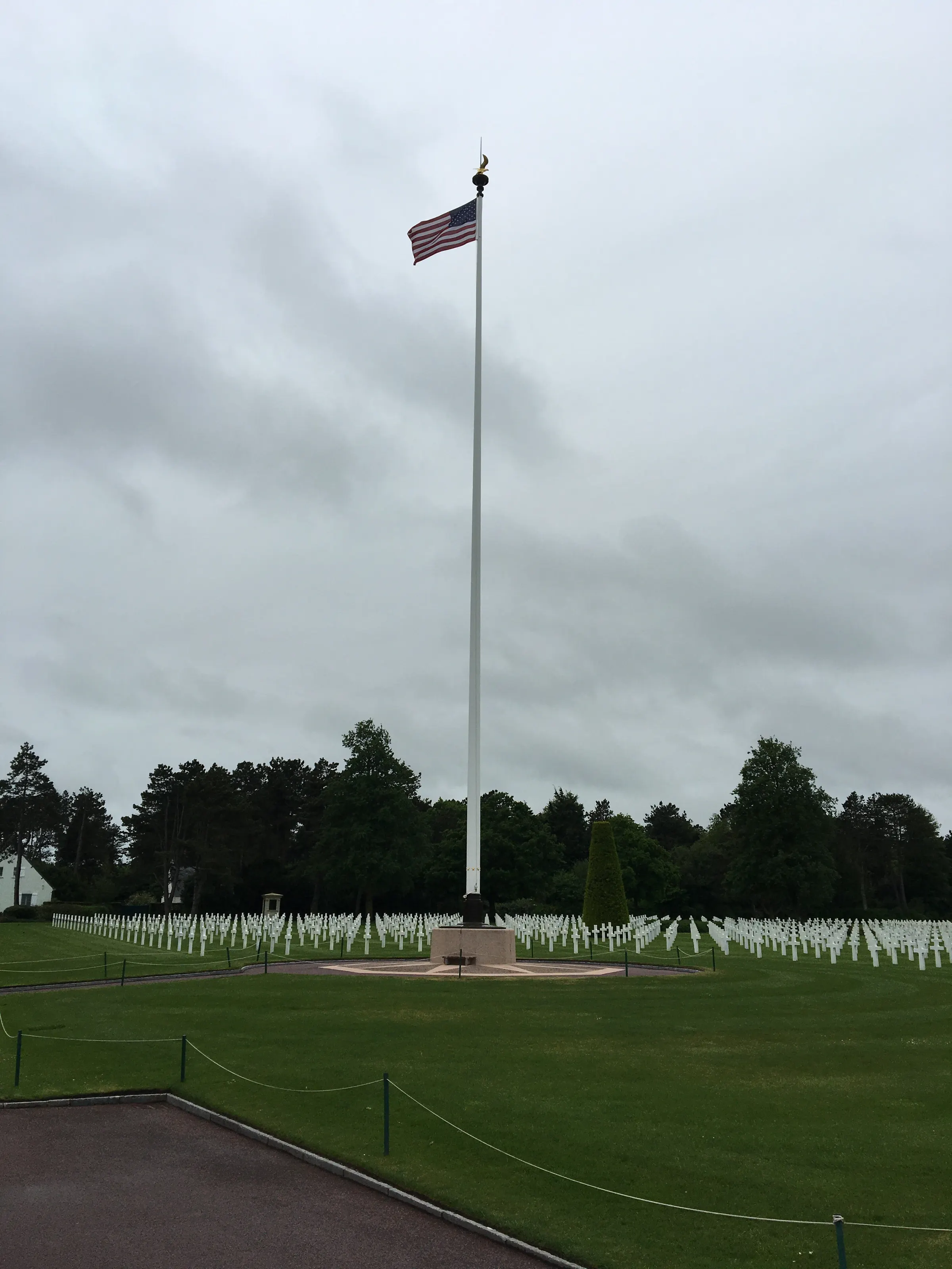 Part of the cemetery at Omaha Beach Memorial.