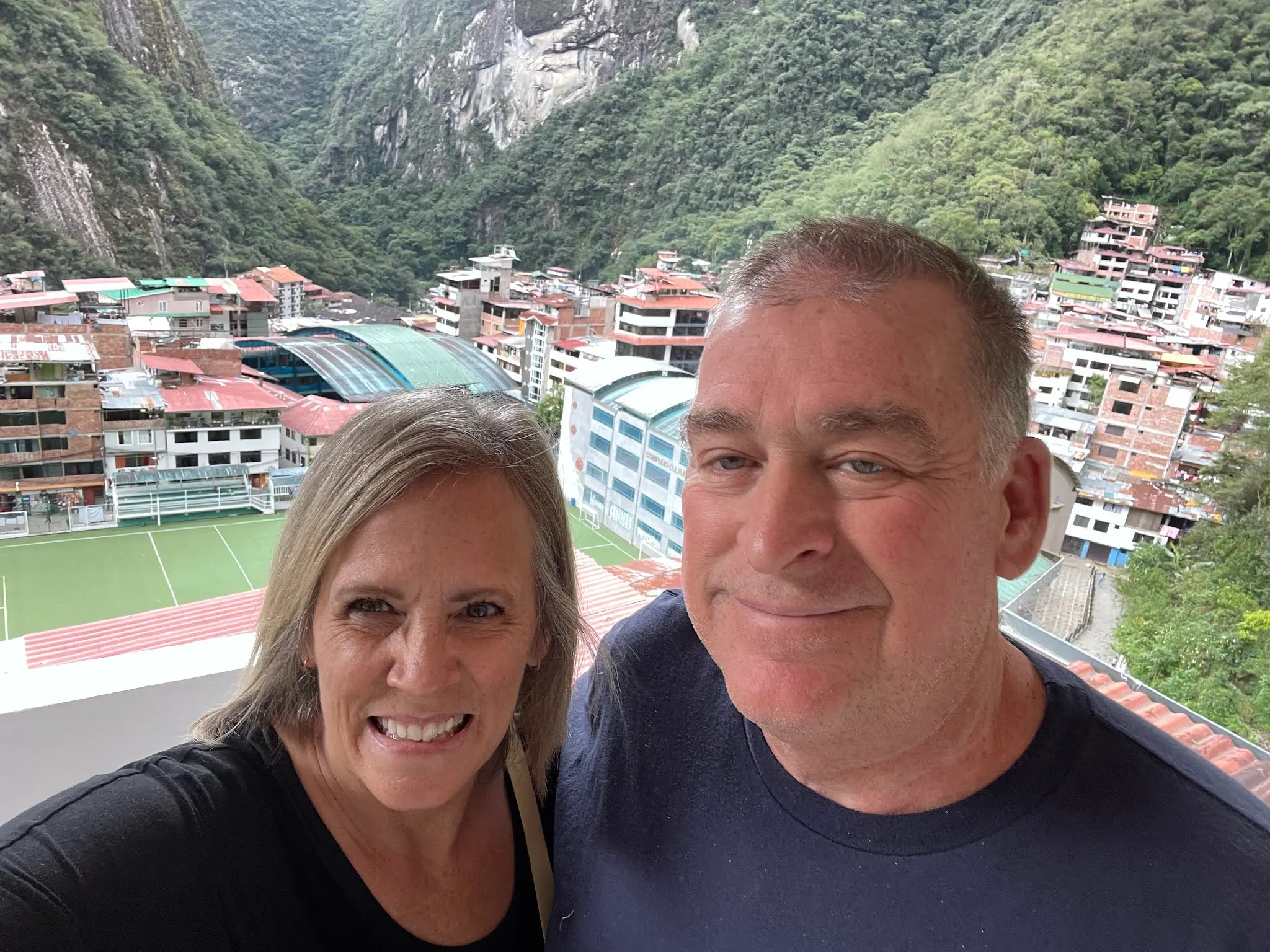 Our BNB is quite high and this picture shows us looking down on buildings below us and then up the canyon here.