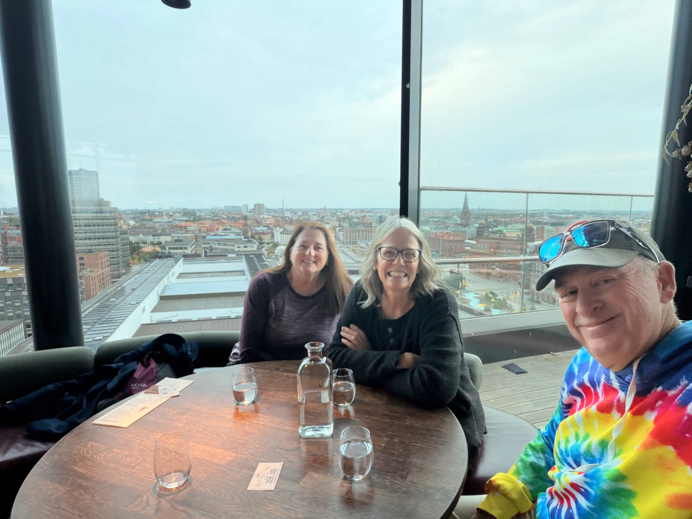 Just kicking back at the end our day high up in the hotel.