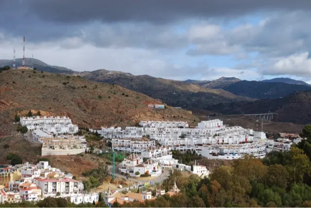 Part of Malaga tucked in the hills.