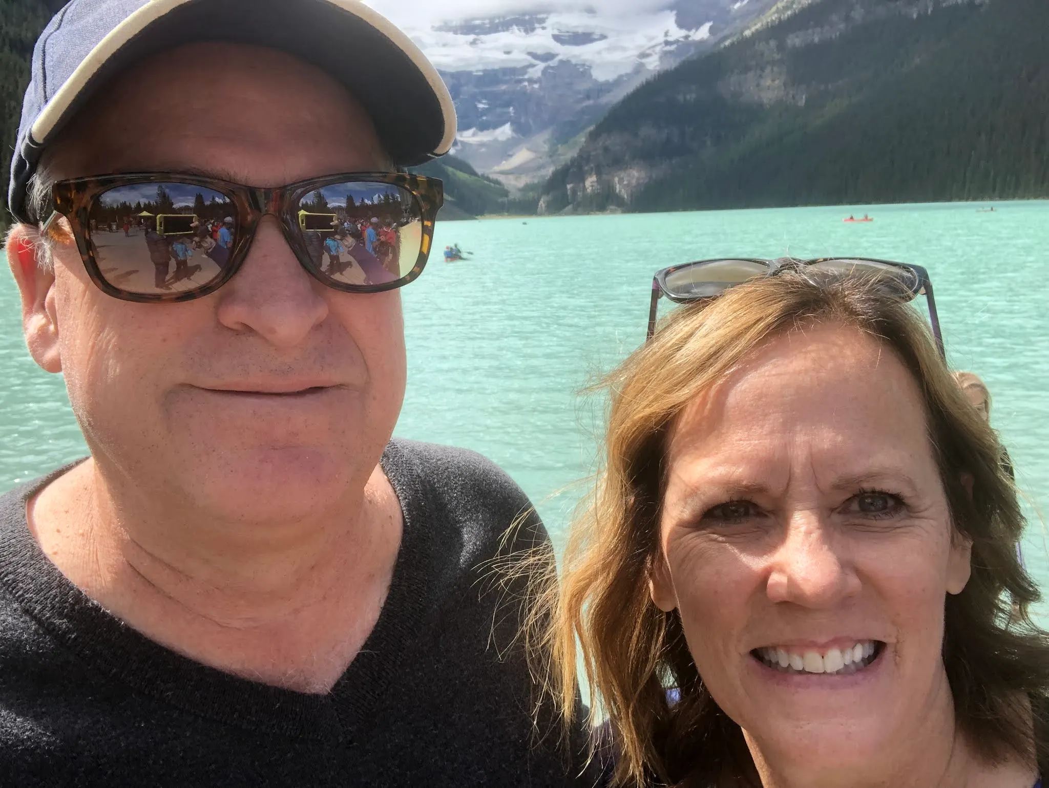 Selfie with Lake Louise in the back ground....