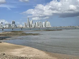 Panama City actually has quite the skyline of tall buildings in the downtown area. You can see that we are a ways away from there. We passed the downtown area when we drove from the airport at night and it was really nice or so it seemed. But we don’t plan to go downtown at all.