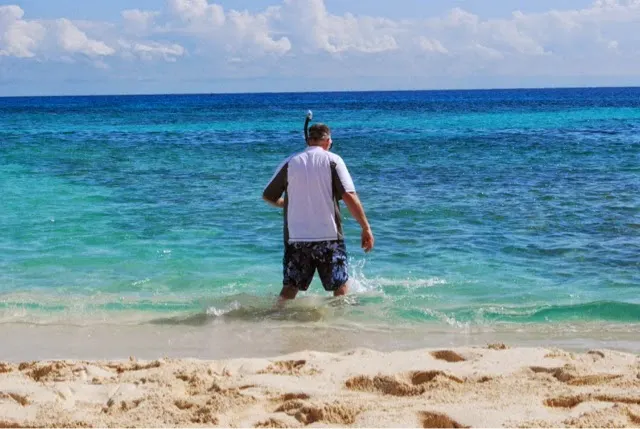 First adventure out into open water on one of the east side beaches....