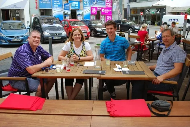 Eating lunch near downtown square....