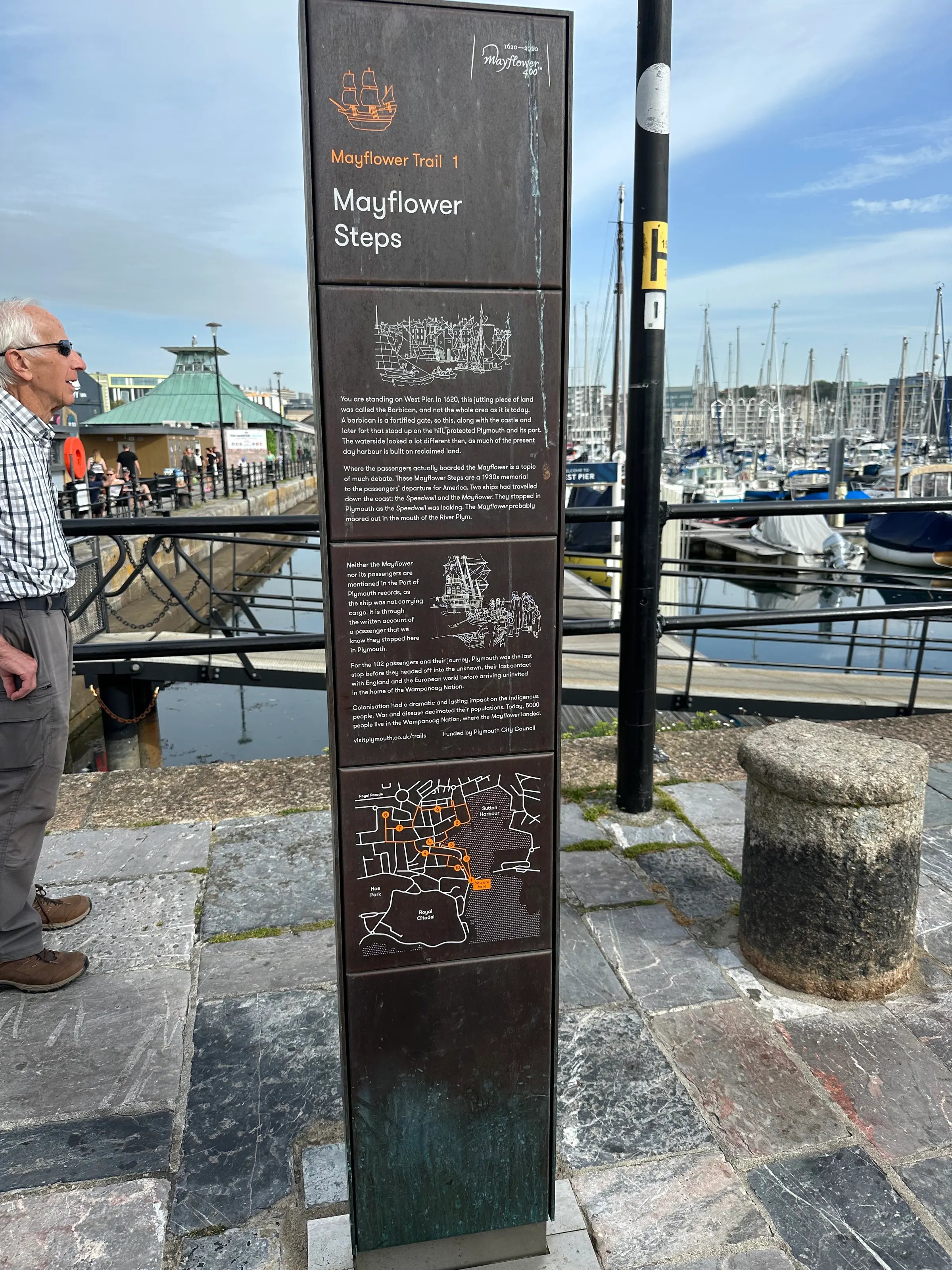 Info about the Mayflower Steps where the Pilgrims sailed from…supposedly. Did they really? Who knows.