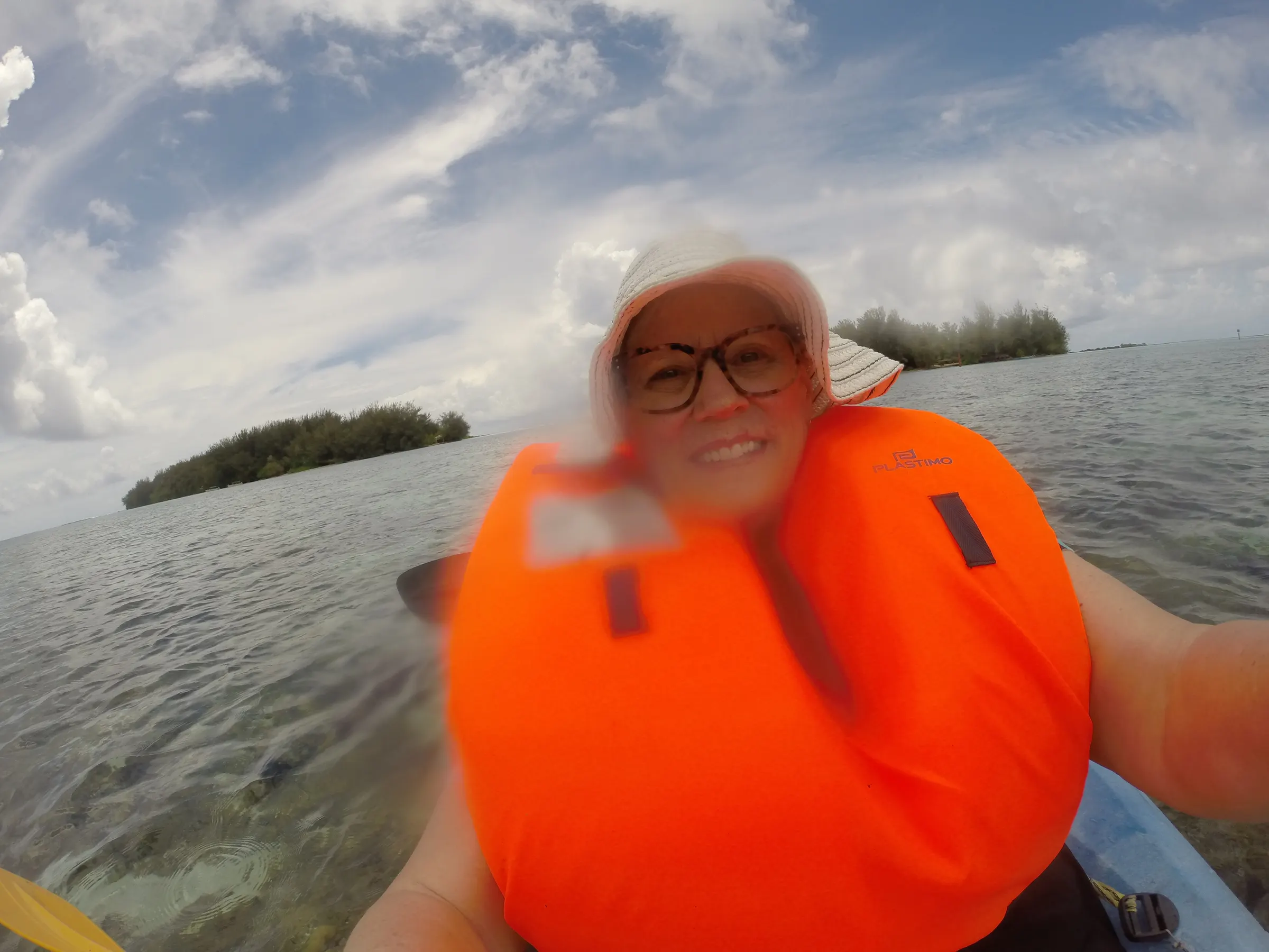 Nervous, but happy, kayaker.