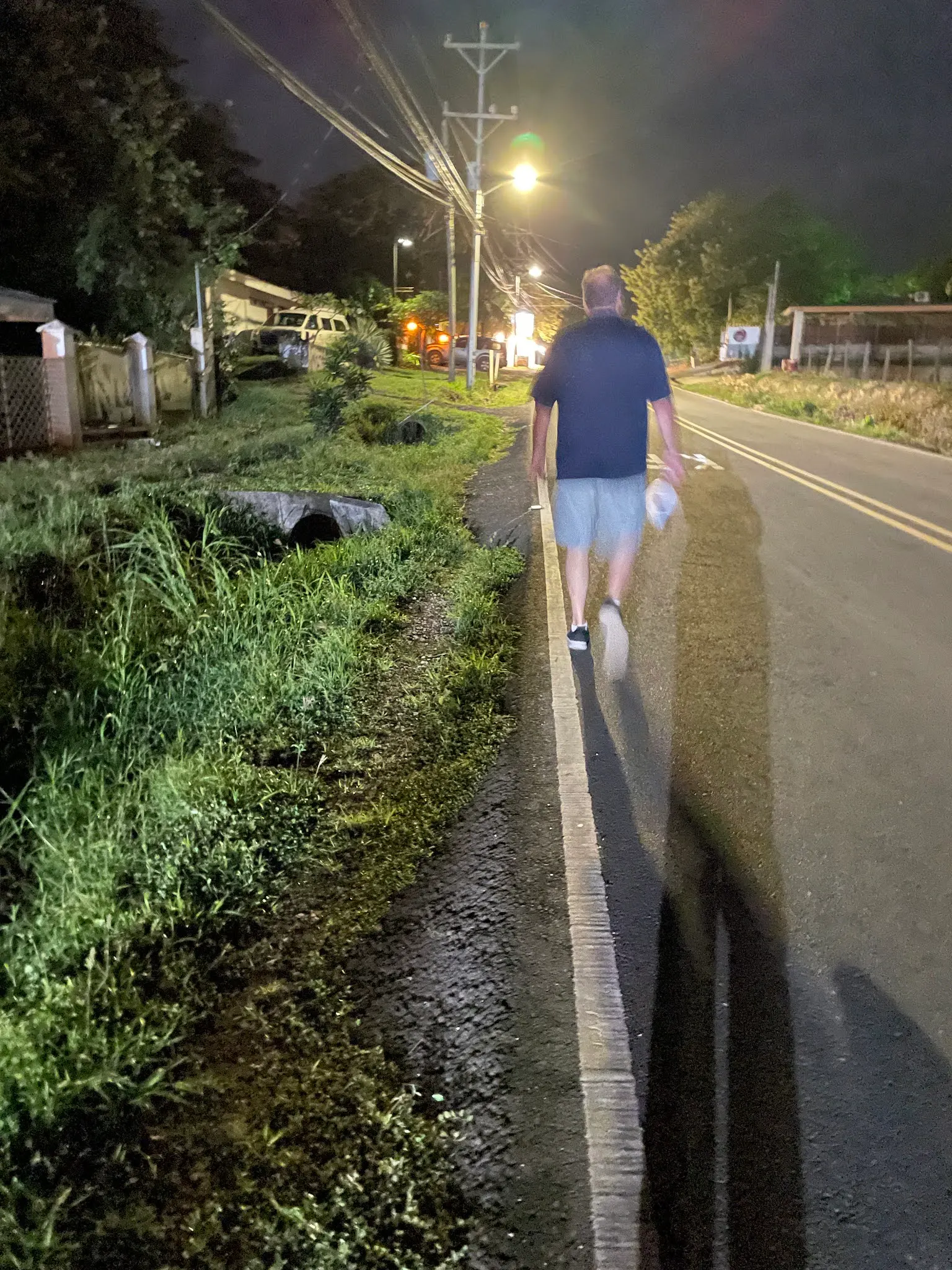 Walking home from dinner.