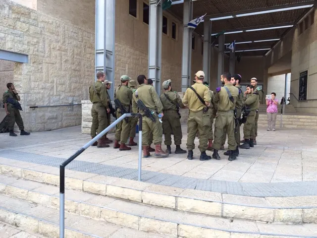 Before we left, our guide told us that only two Americans had ever died in Israel due to terrorism. One was when a few where hanging out with the military and they were bombed. Standing by these Israeli soldiers...well...should I have felt safe?