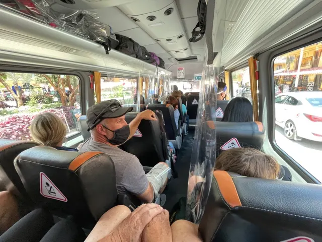 Us on the train to Ollantaytambo.