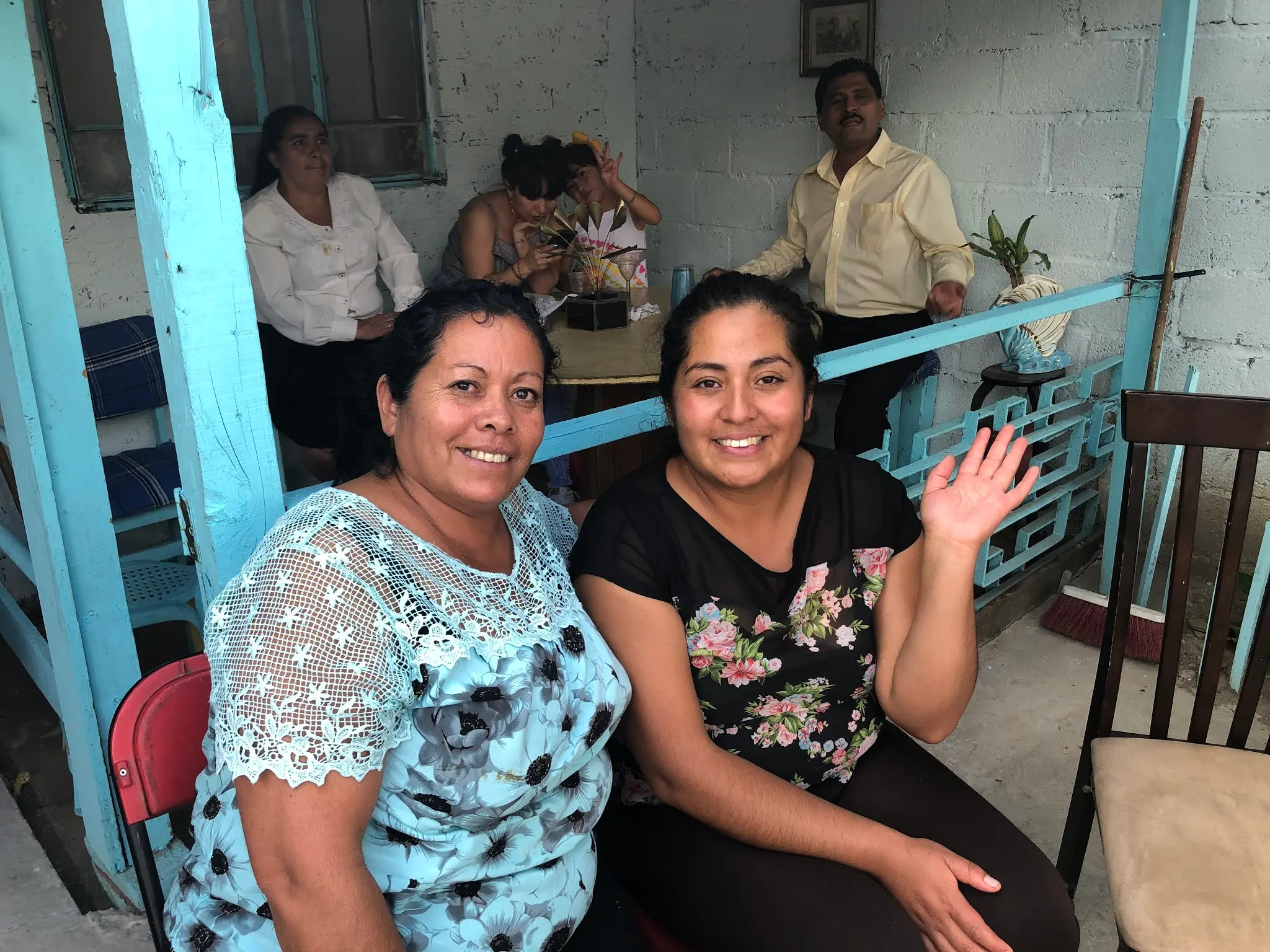 His amazingly nice Aunt and her daughter. They are Adventists and had just come from their Saturday church services.