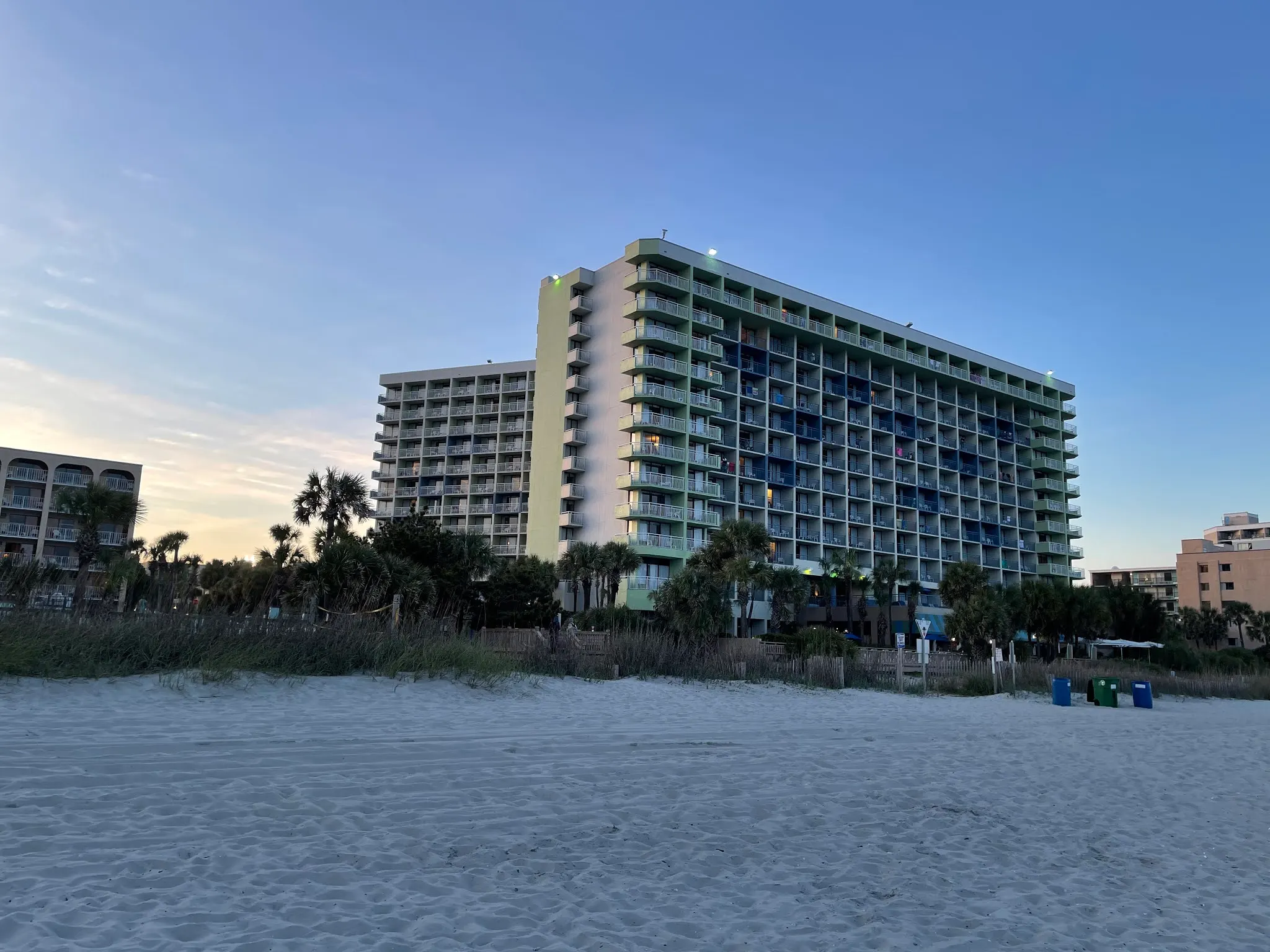 Our hotel. If you go to the top floor and go 3 rooms in from left to right on the wing furthest away from the beach, that is our room. They call it a partial ocean view room.