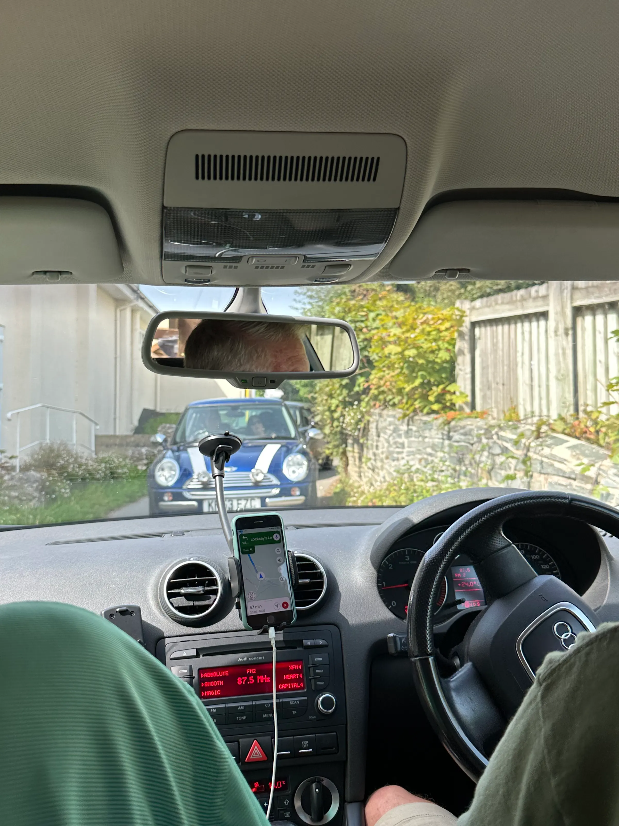 A little traffic problem. So glad we met them at the beginning of our exit. We decided to backup and go another way out of Branscombe.