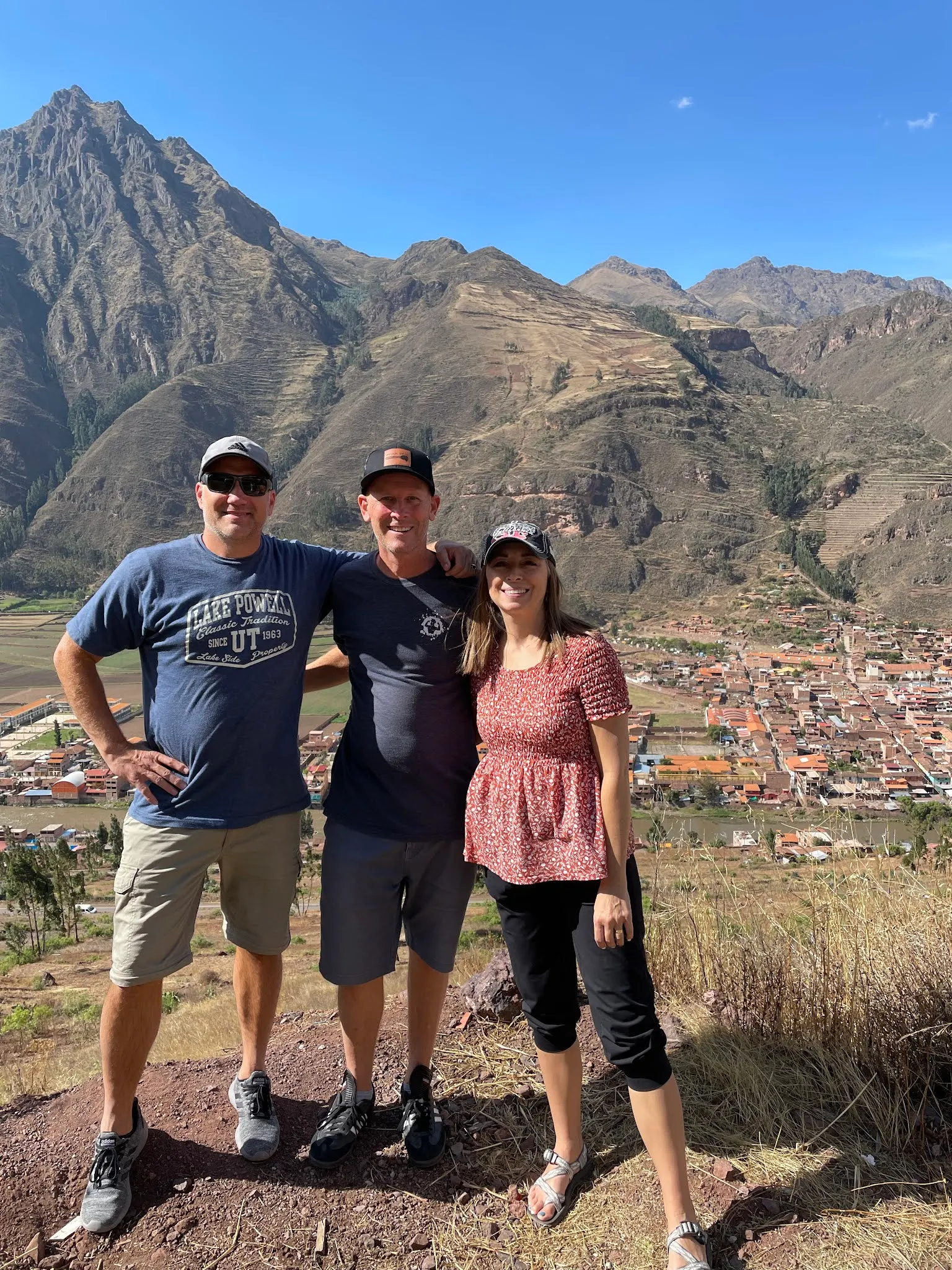 Looking over Pisac. The hills across the way have the archaeological site on it that you pay to climb up to.