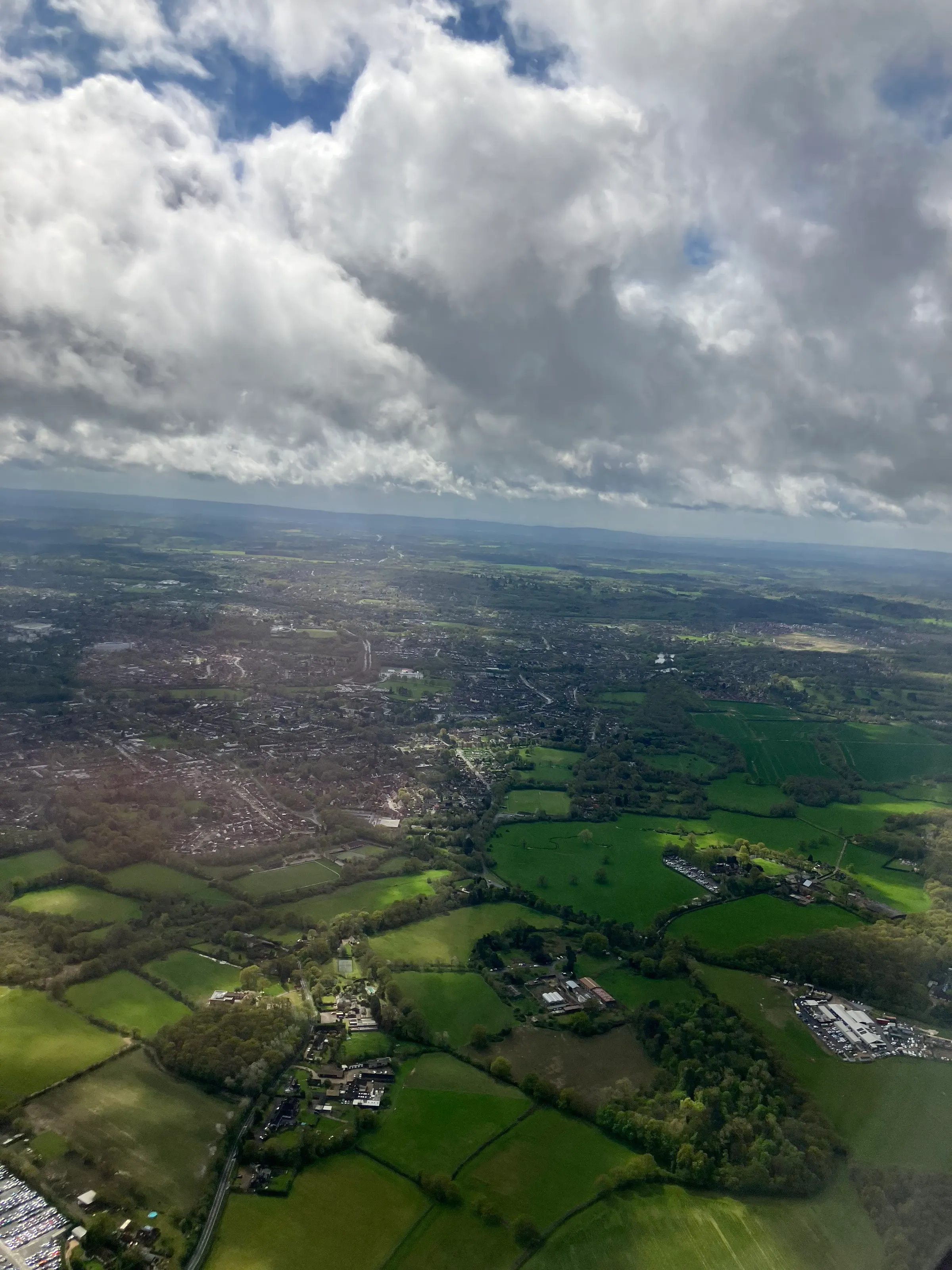 This is a picture as we left Gatwick. It reflects the area in which we live. Gatwick is 10 minute drive from our flat at the temple.