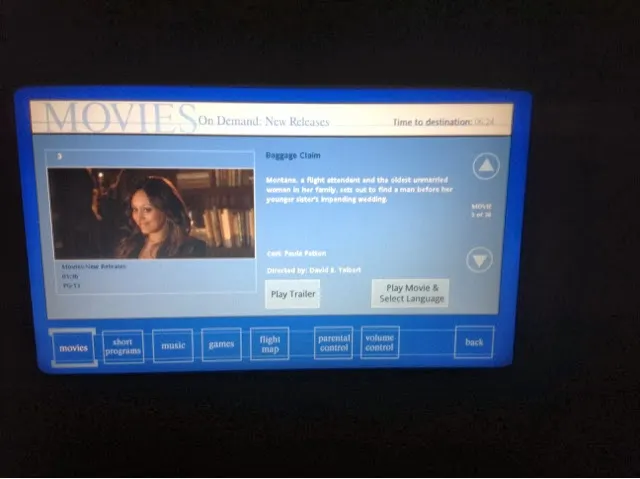 Midnight movies on the plane to Madrid.