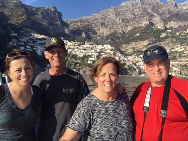 The crew....Positano behind us.