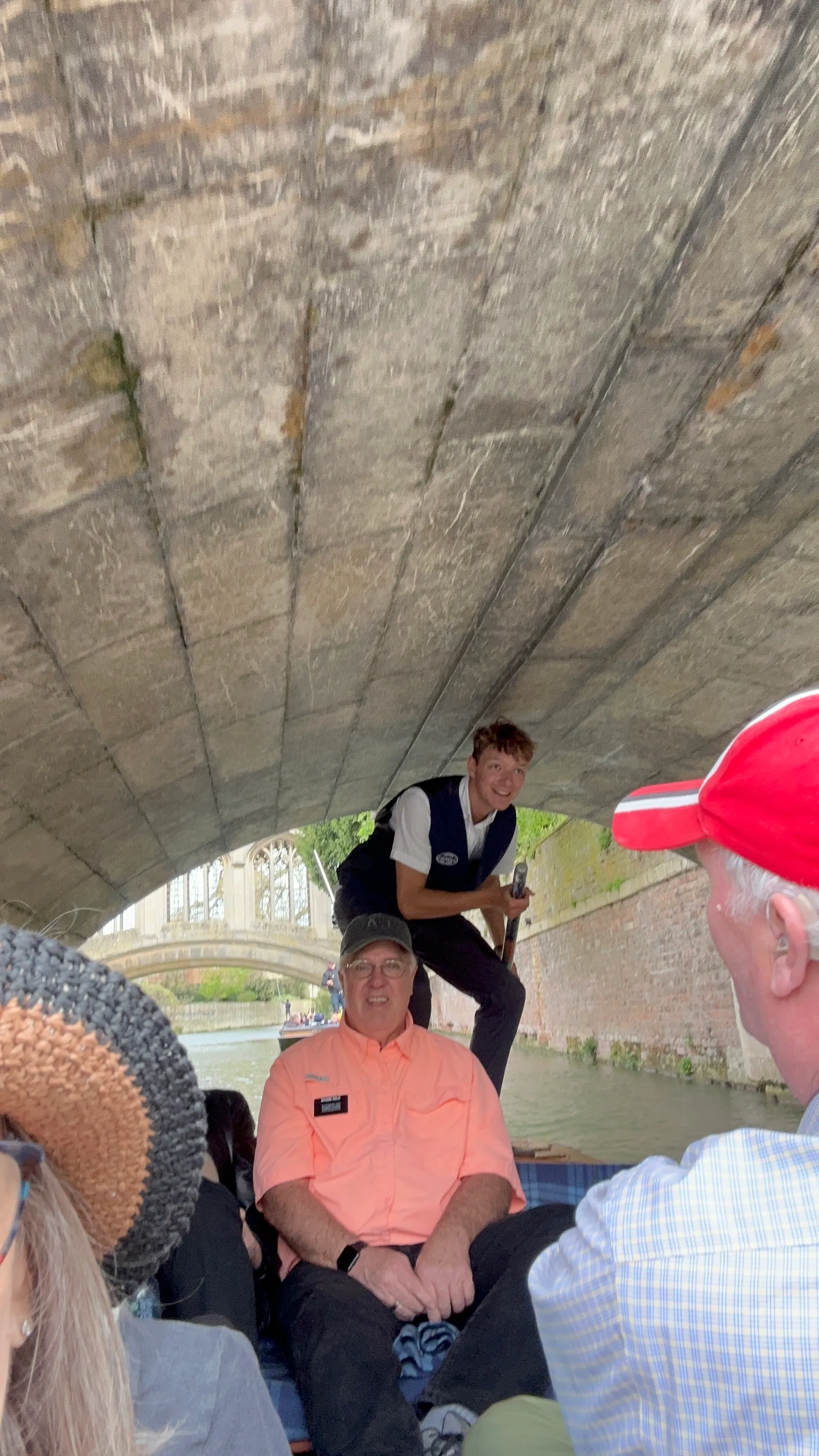 Our punter ducking as he goes under one of the lower bridges.