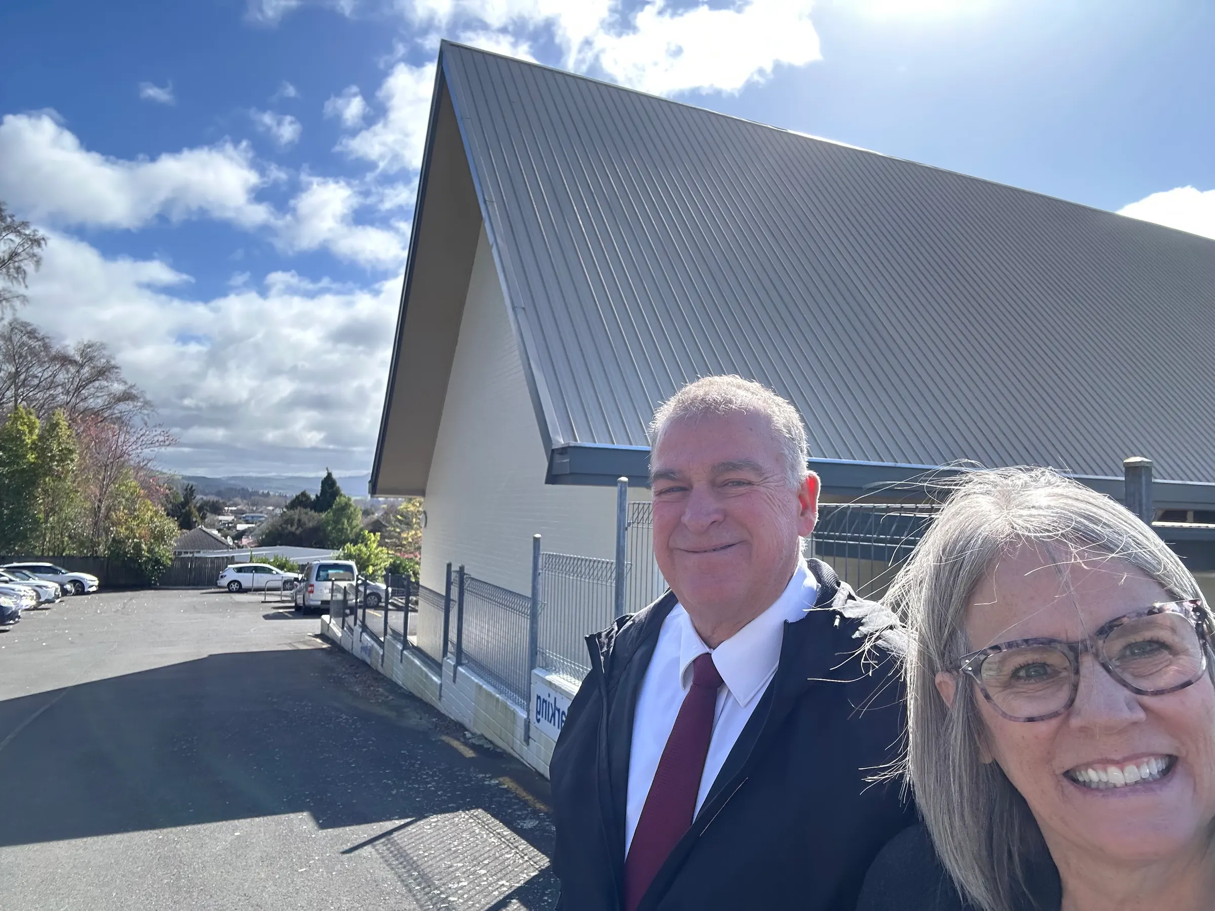 Us after church. This is the backside of the building.