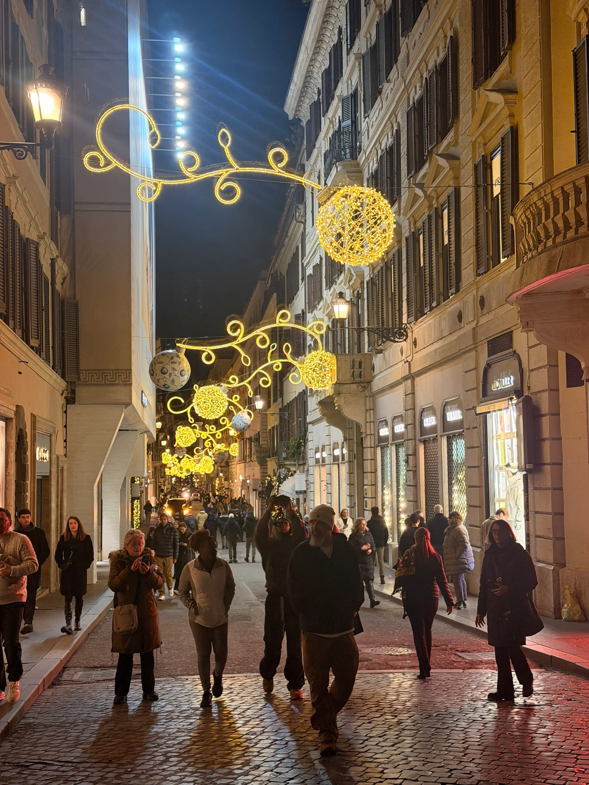 This was a side street leading off the piazza where the Spanish Steps were. They were quite pretty…but no color!