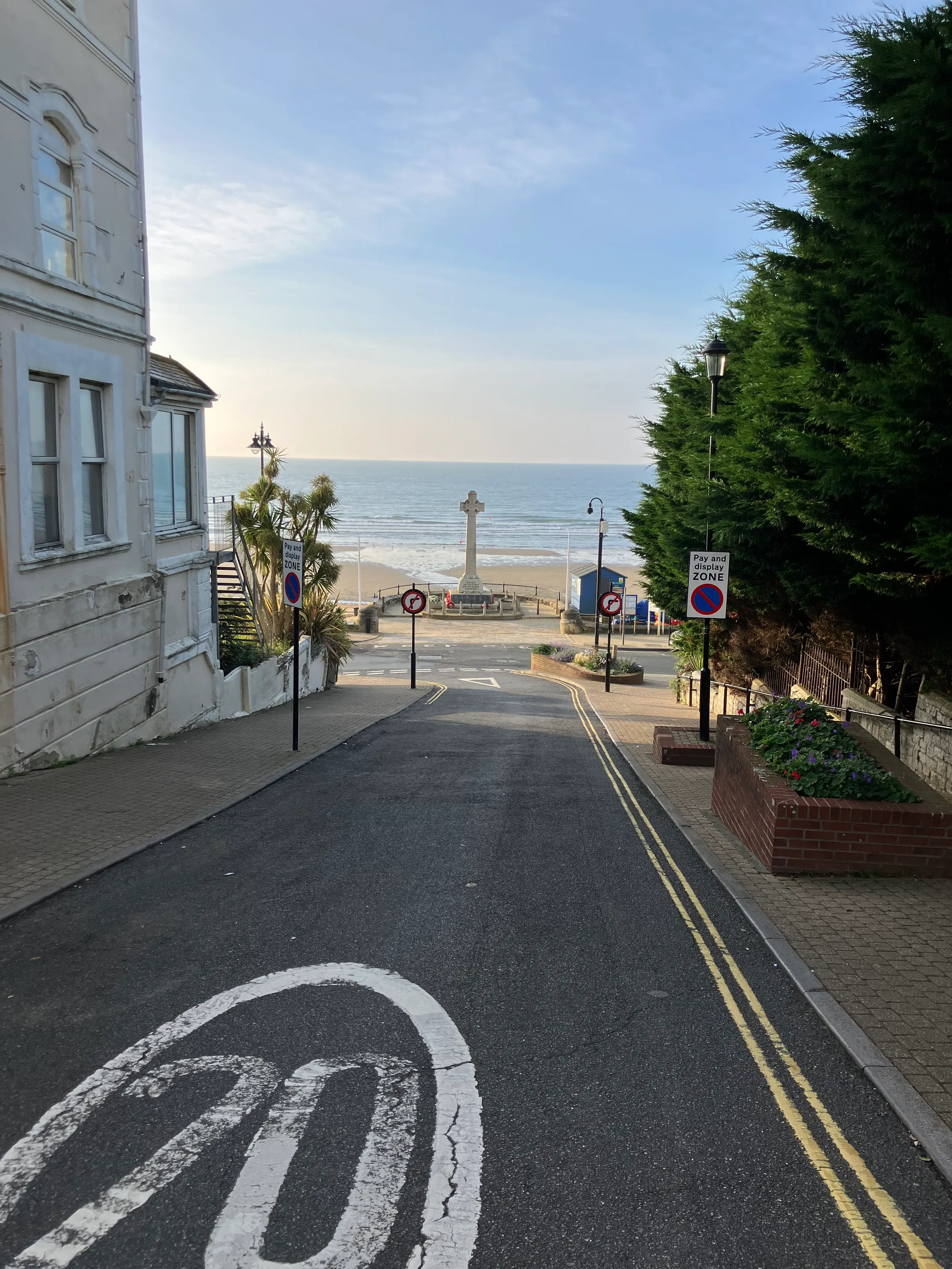 A street leading to the beach in Sandown.