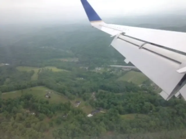 I loved seeing West Virginia from the window of the plane. Absolutely stunning. Trees and rolling hills everywhere. Probably the greenest I've ever seen. It is raining again. We have picked rainy days to be a lot of places. It is colder than usual here they are saying, too.