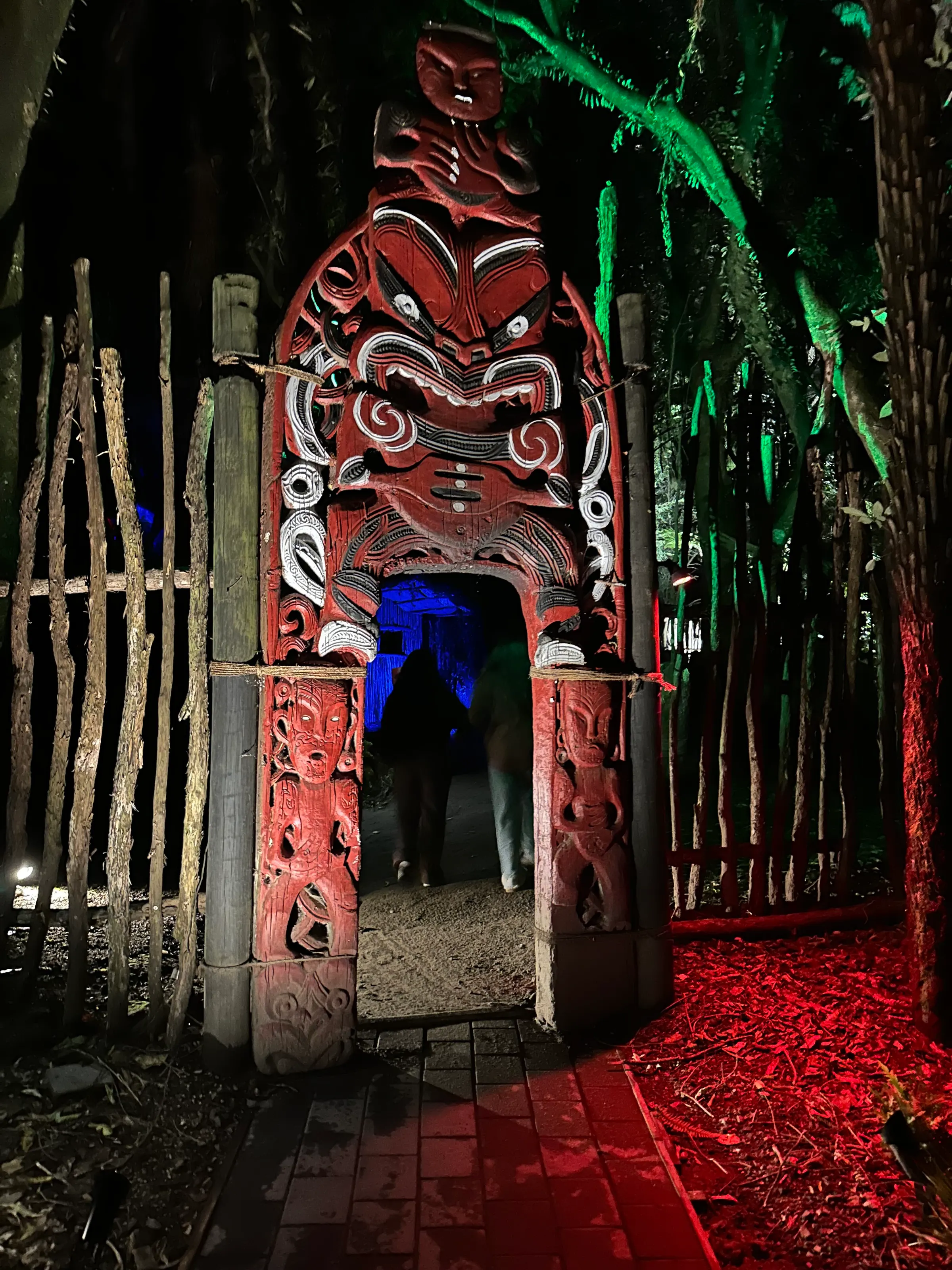 An entrance into the area where they had example huts and things as they had lived long ago.