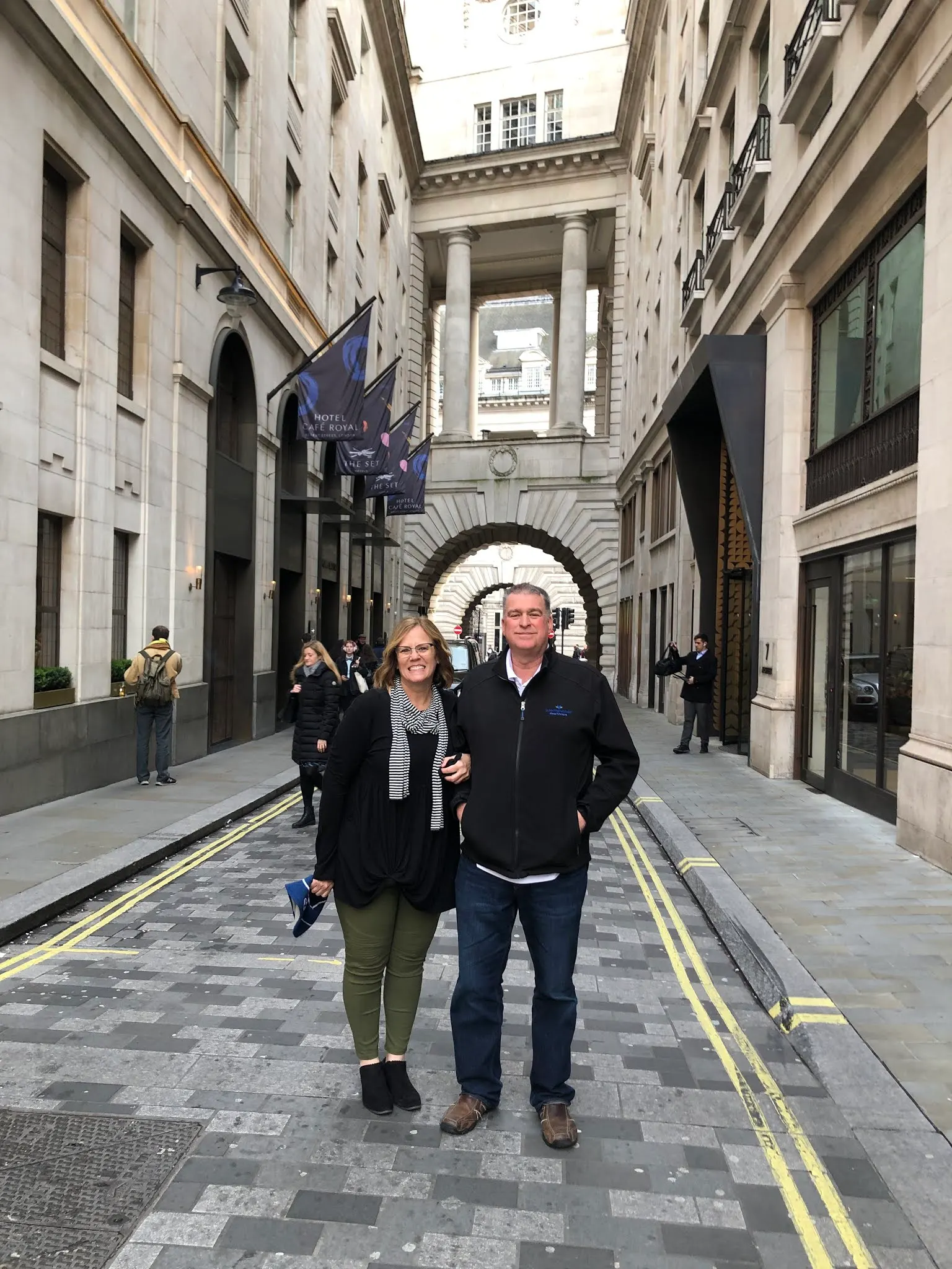 One of the streets off Piccadilly Circus.