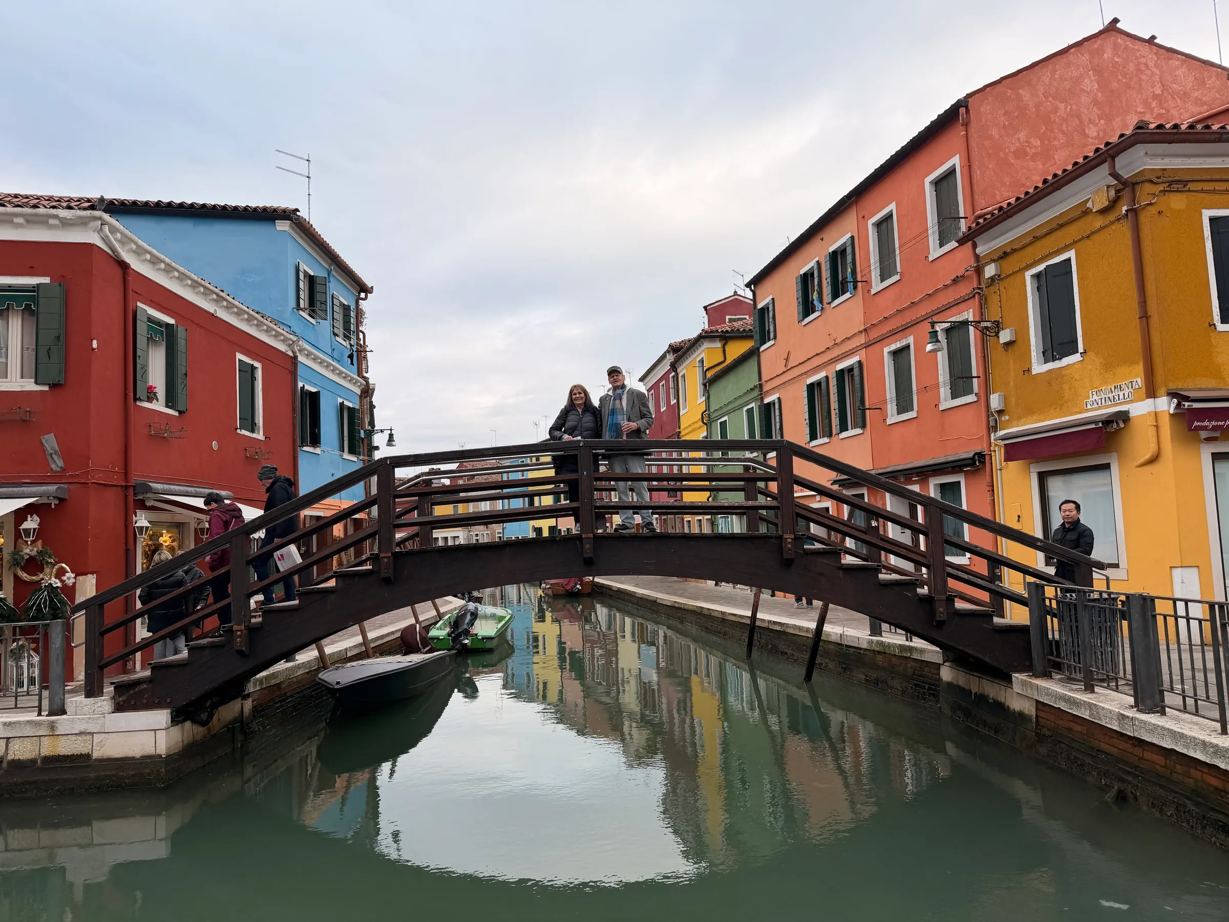One of the many bridges over canals in Burano.