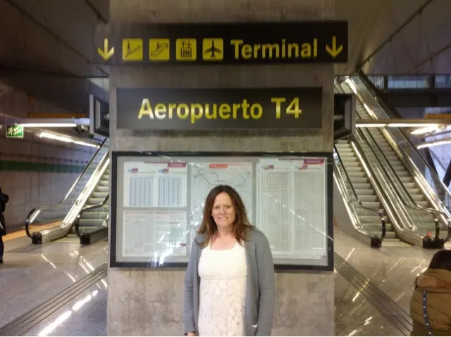 Waiting for our train to the Atocha train station.