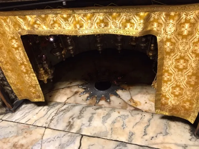 The birth place of Christ. The start marks the representation of the spot.