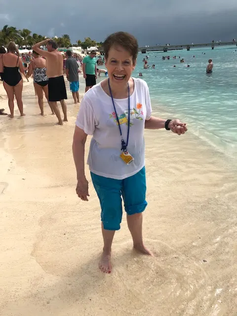 Julee took a tumble in the ocean. Denise has the whole thing on video. So funny. She survived. She hoped a cute life guard would rescue her....
