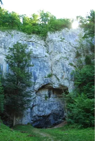Cave and rock climbing wall...