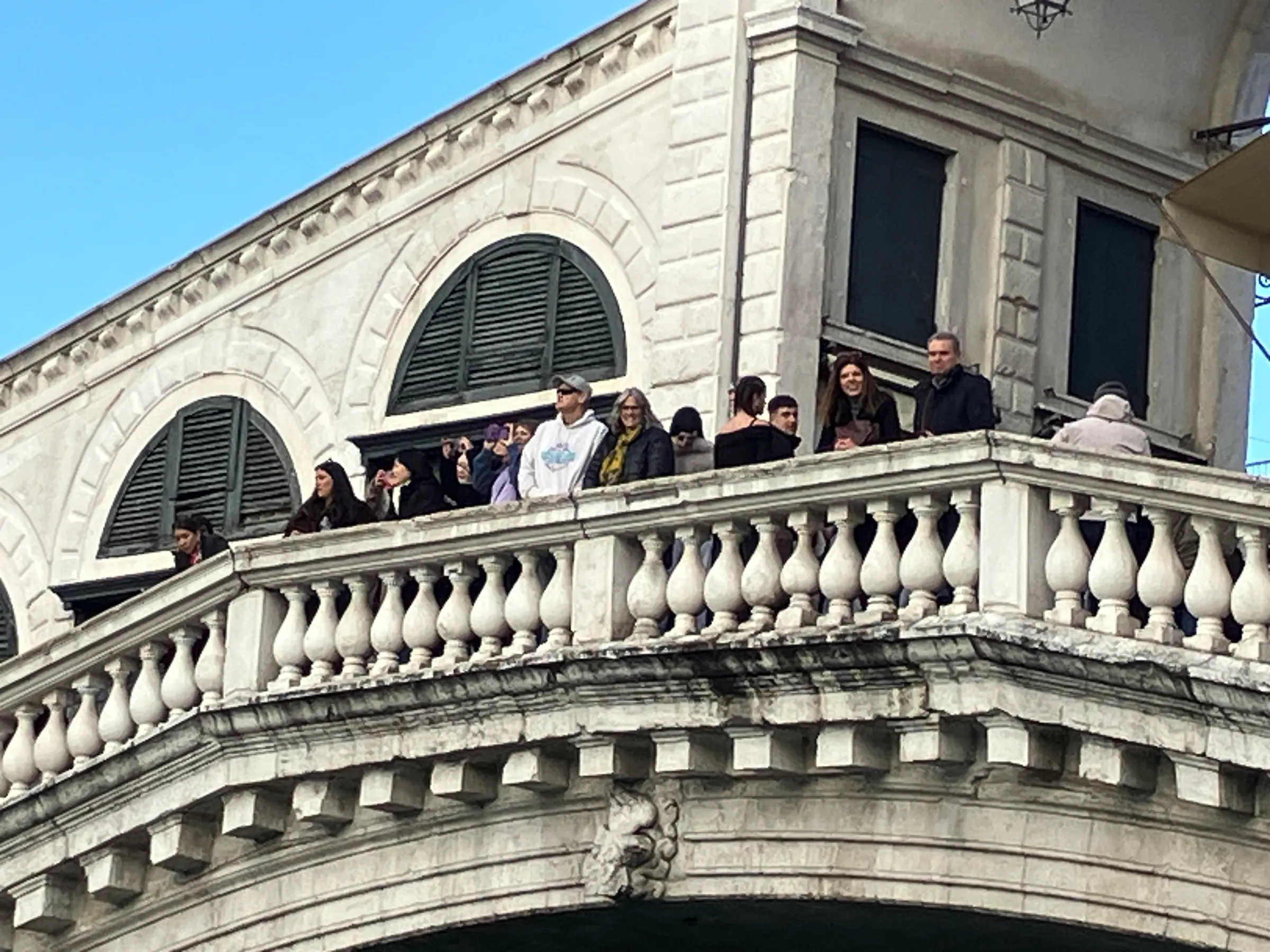 You can see Jeff and Denise clearly on the Rialto Bridge. I think Michelle is to Jeff’s right taking pictures.
