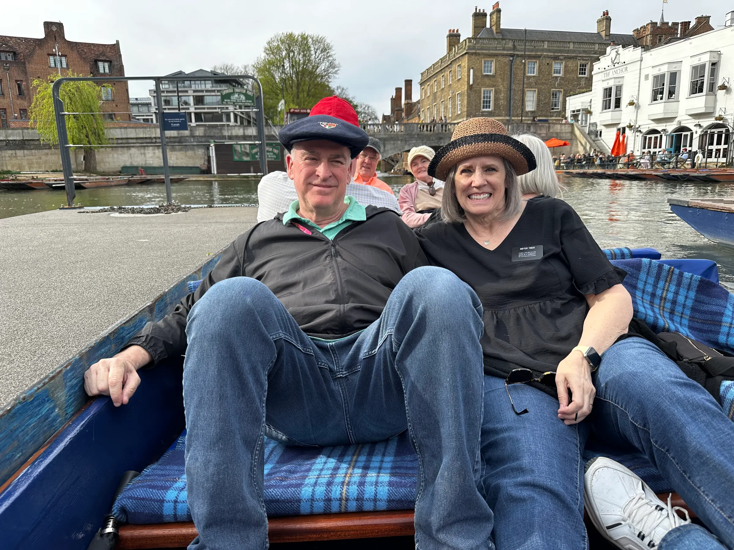 Punting along the river Cam in Cambridge.
