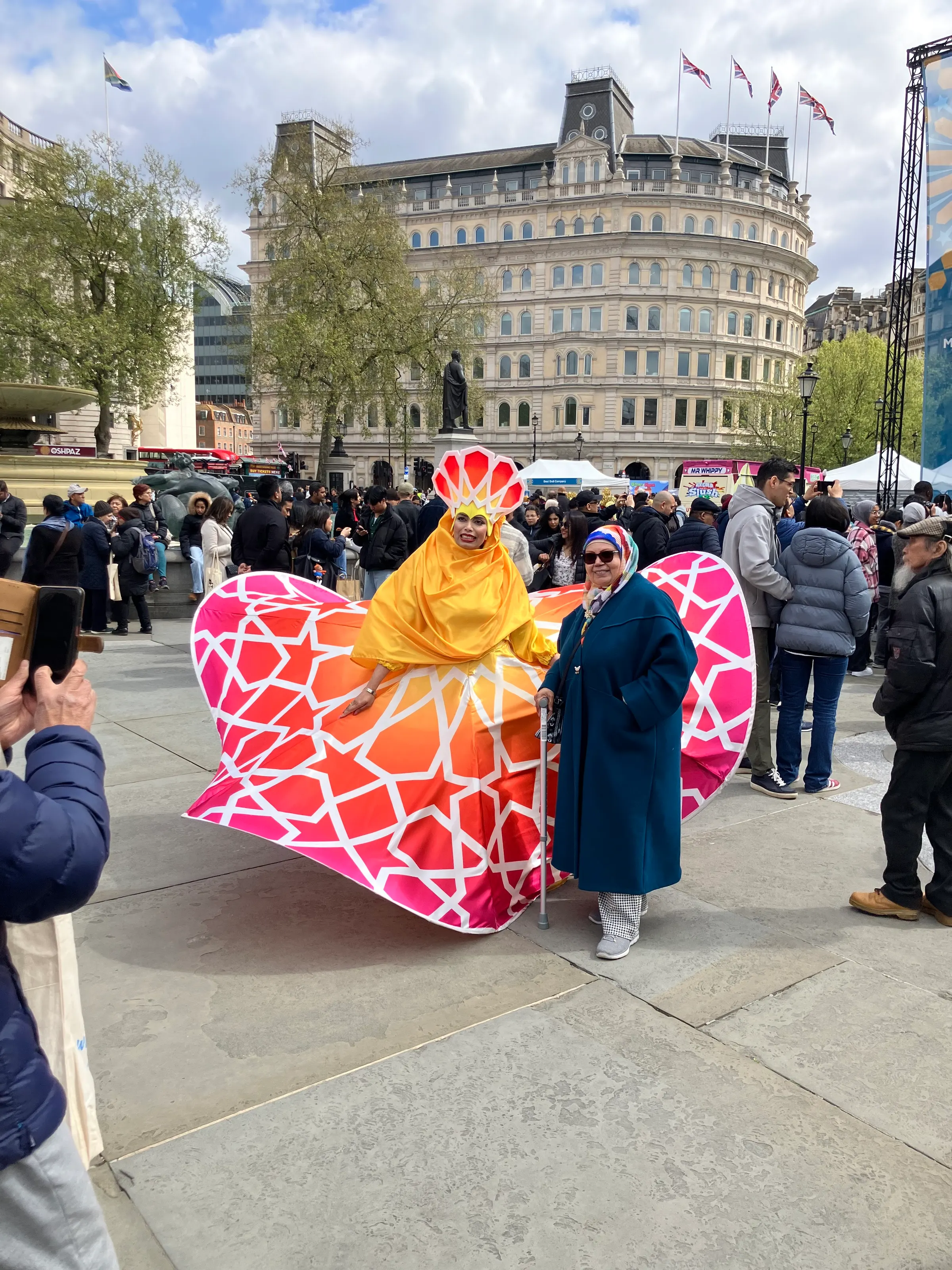 This lady definitely had the best outfit on the square there.