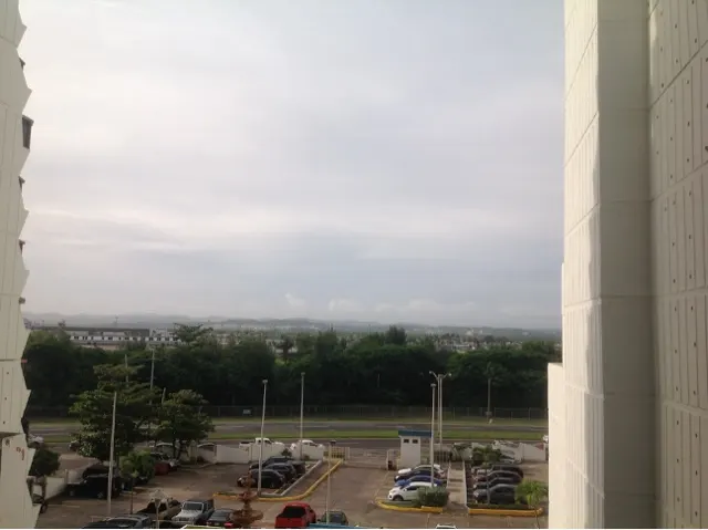 Looking from our BNB towards the airport. Just passed the green belt of trees is one of the primary runways. Wholly smokes it can be loud.
