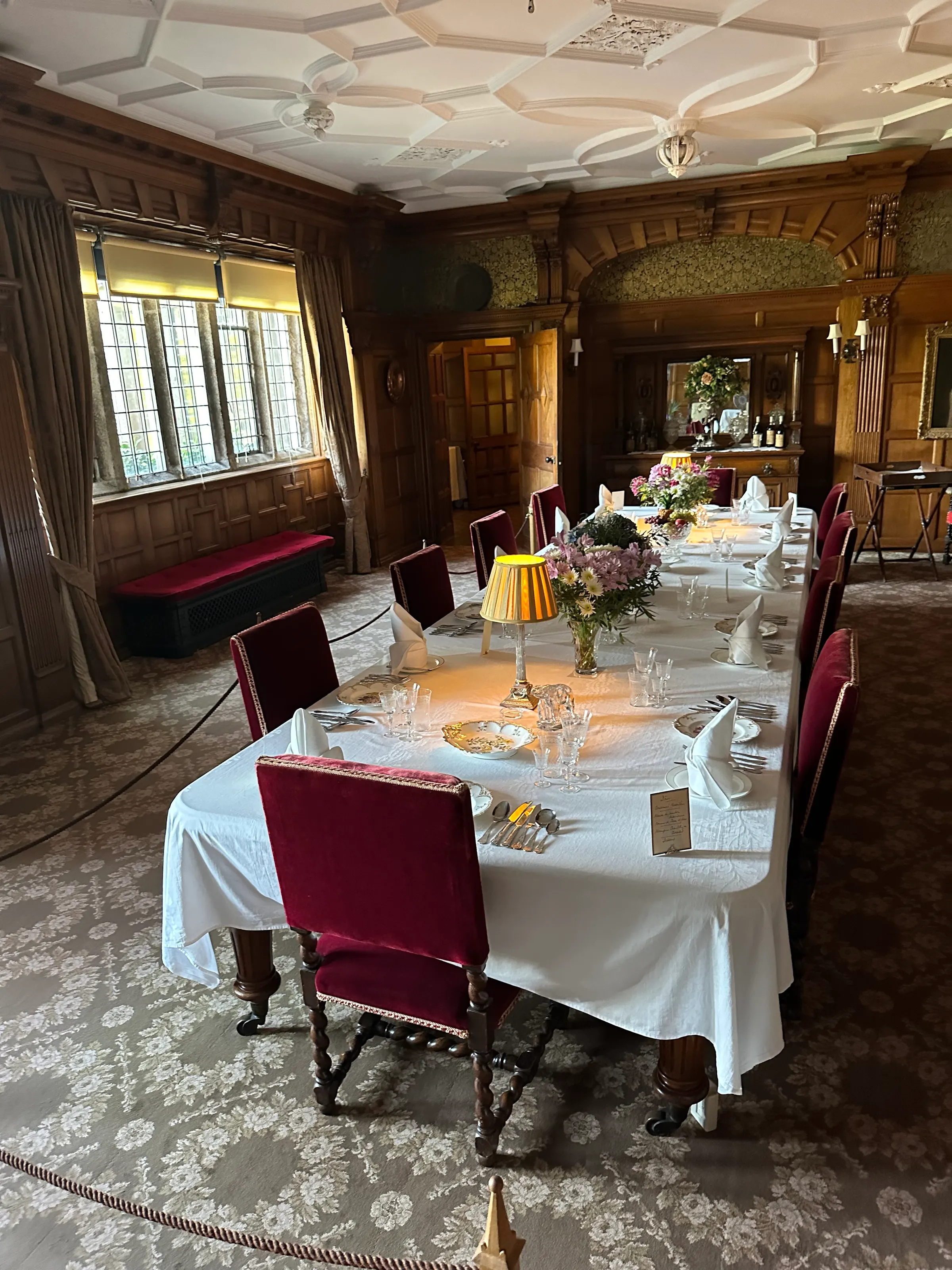 Dining room at Lanhydrock House.