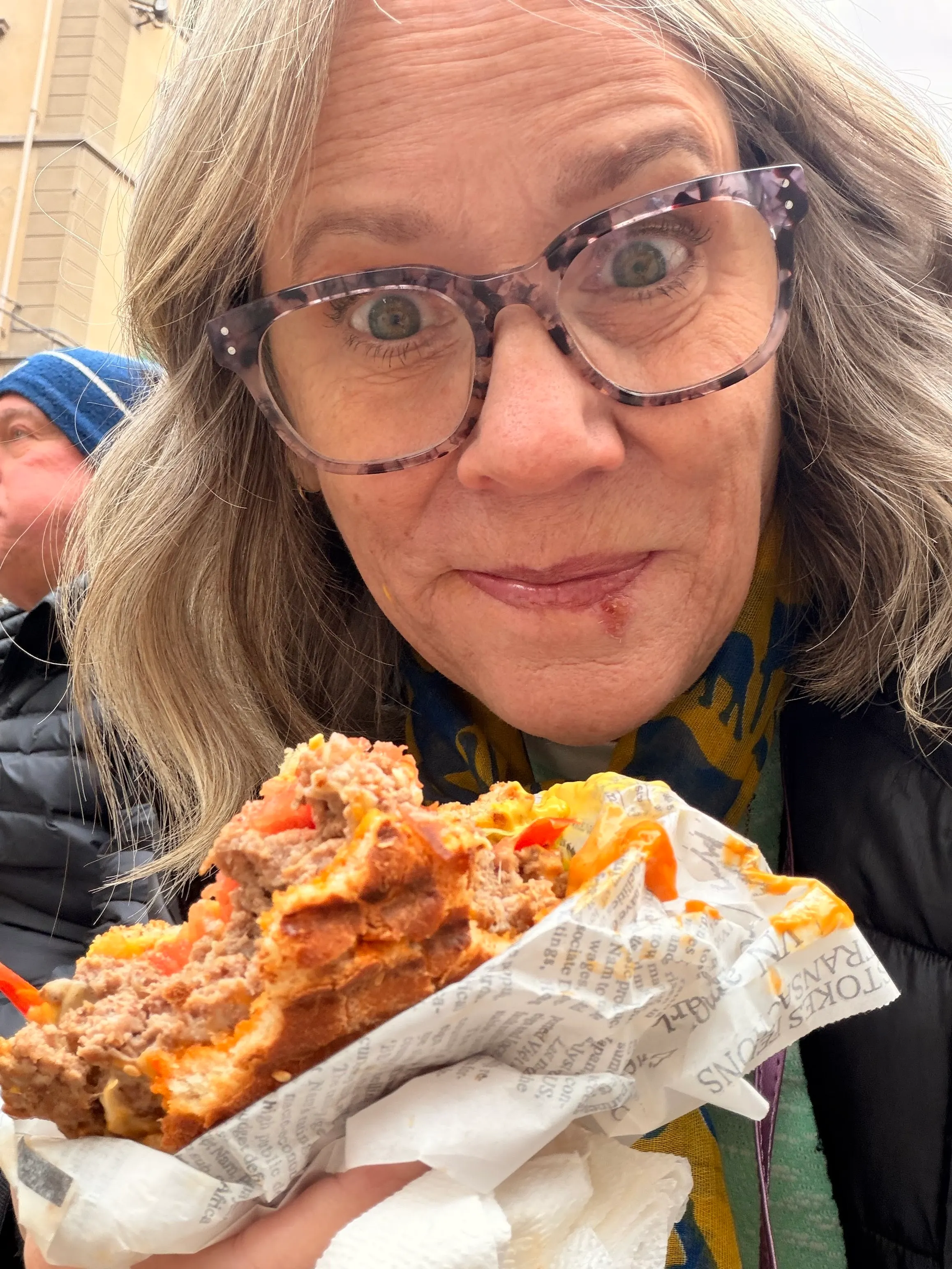 Denise and her street ‘smash burger’.