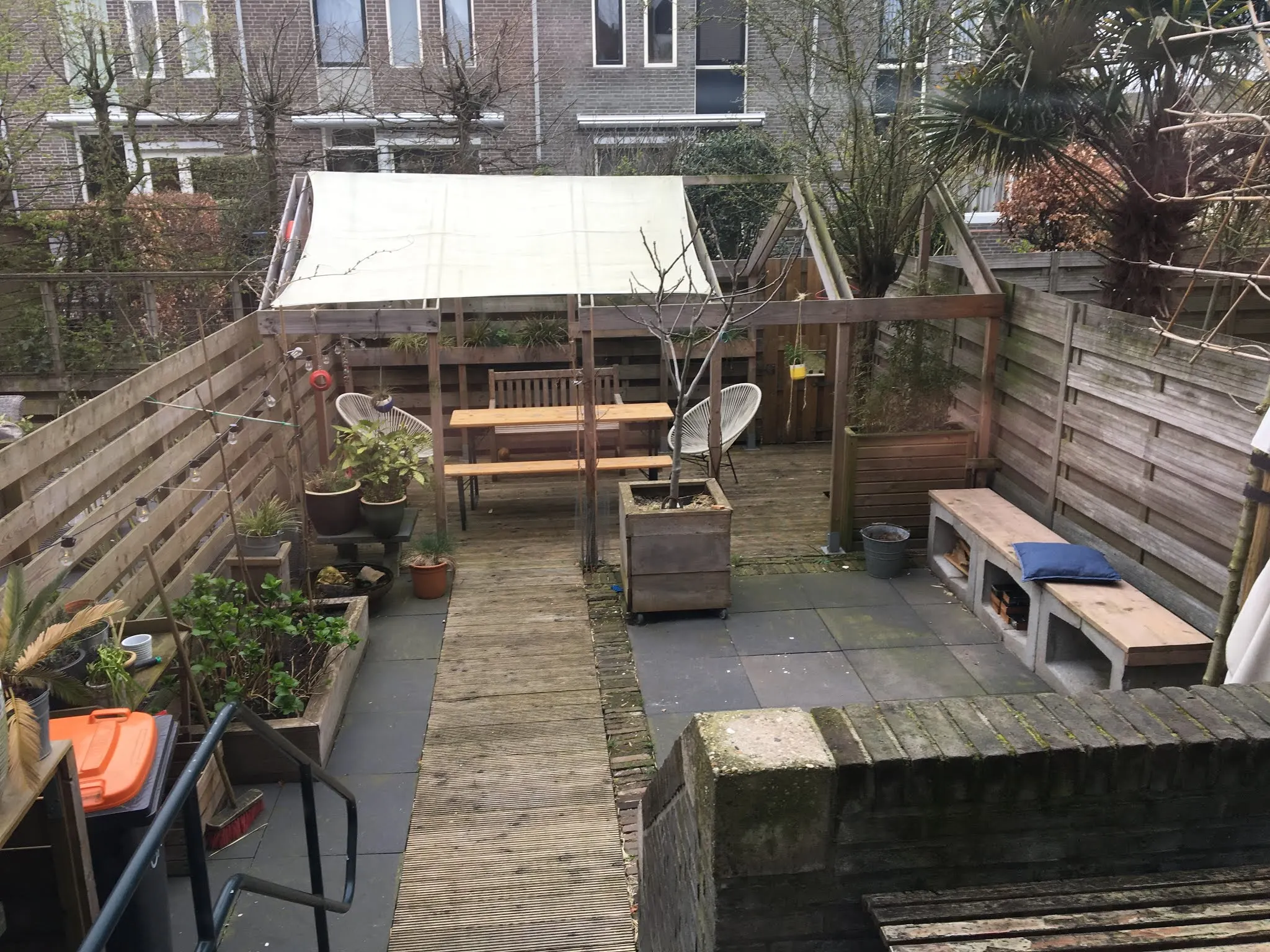 Our backyard patio in Muiden...