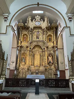 One of the podiums in one of the Catholic Churches. We could only get into one of the many churches we passed. One was open but having either a wedding or a baptism. So we did not to in.