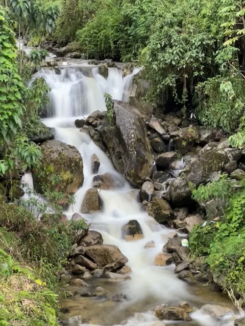 This is the creek that starts above from a natural hot spring that then flows down to the river. You can bath in the hot spring which we might do after Machu Picchu visit .