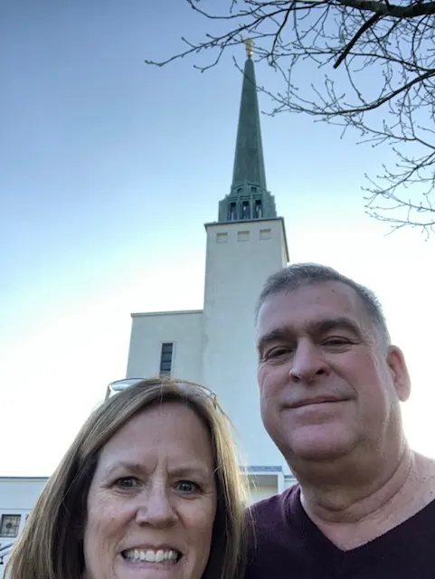 Tim and Denise with Angel Moroni behind us....